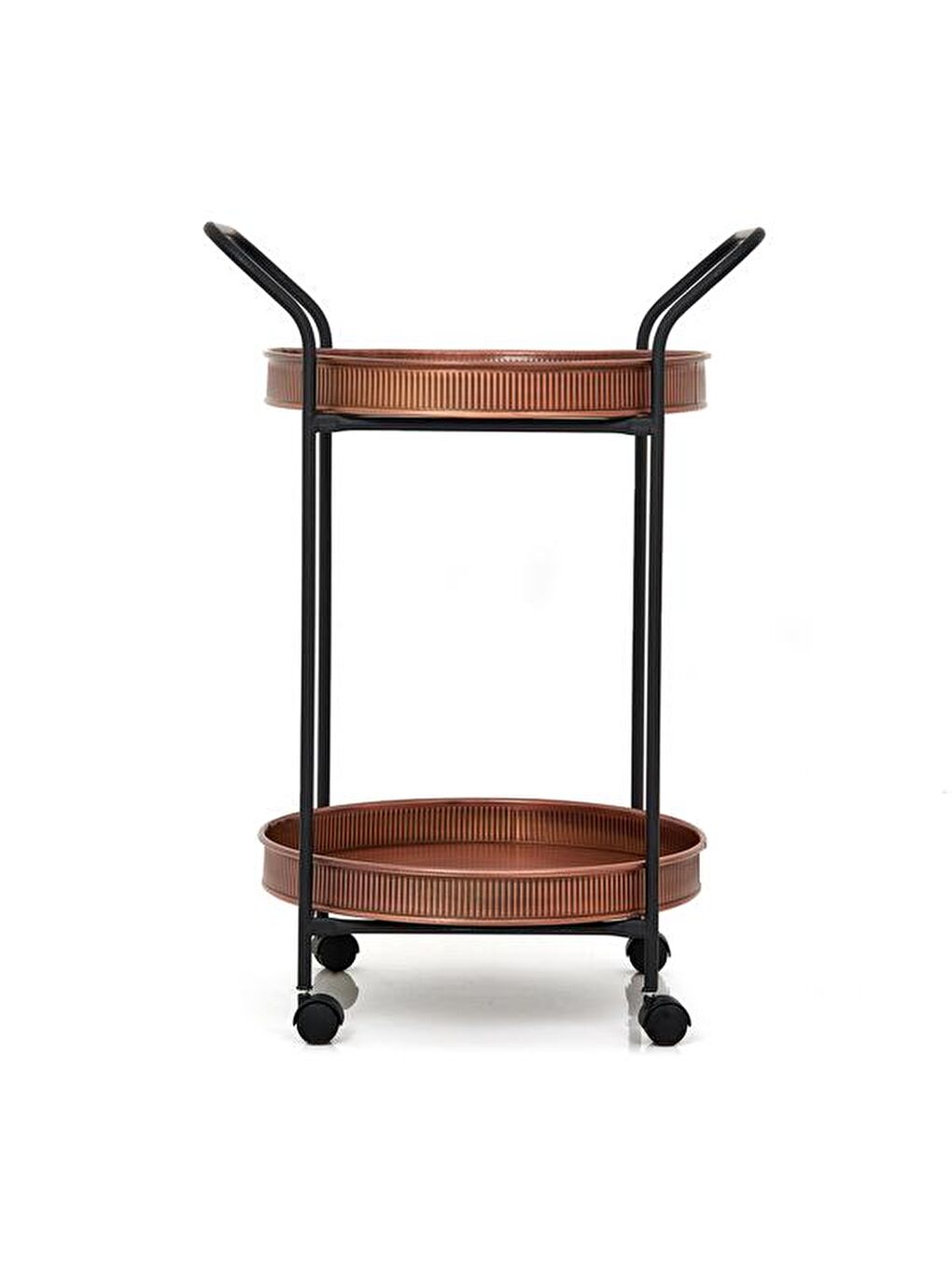 Turuncu Yuvarlak Servis Arabası - Bakır-1