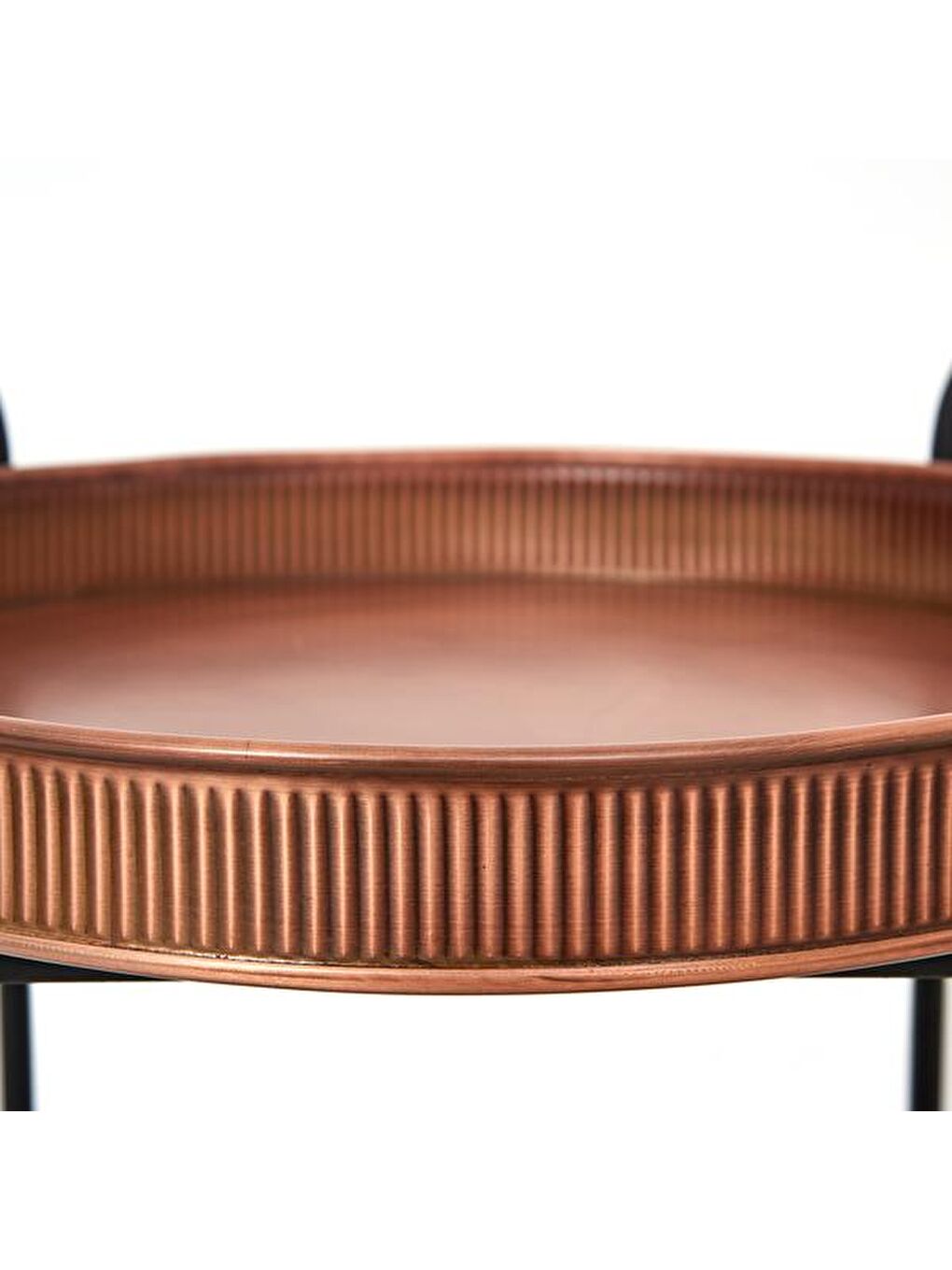 Turuncu Yuvarlak Servis Arabası - Bakır-2