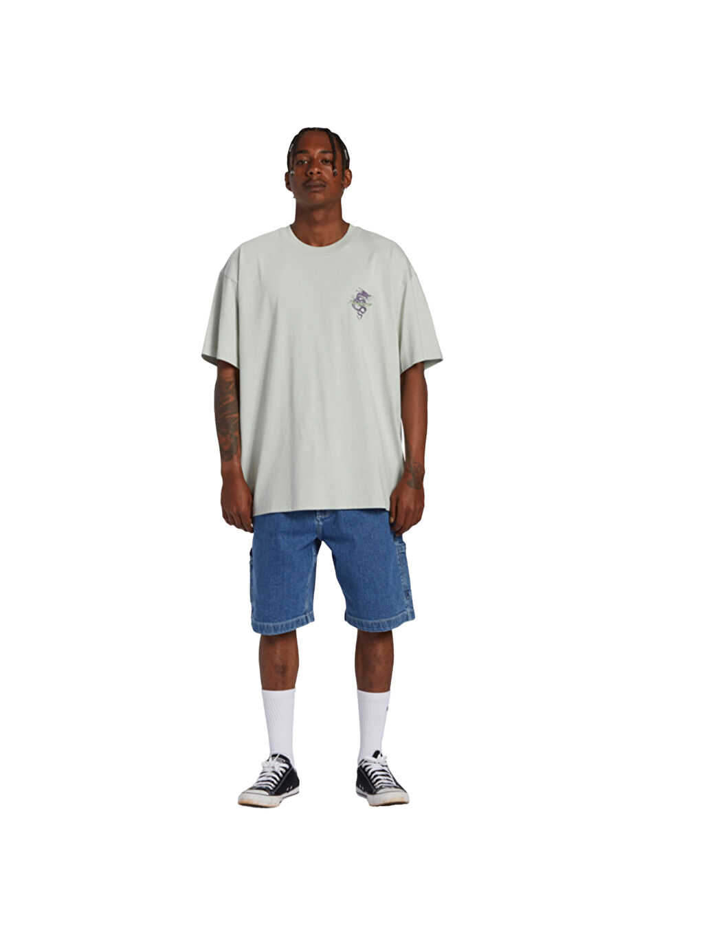 Enter The Drago Tees Erkek Gri Tişört-5