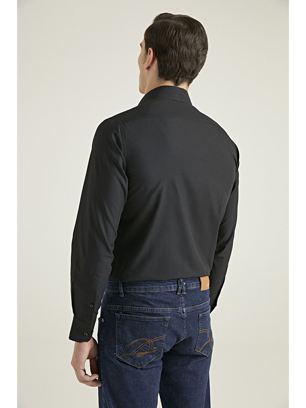 Slim Fit Siyah Nano Care Gömlek-3