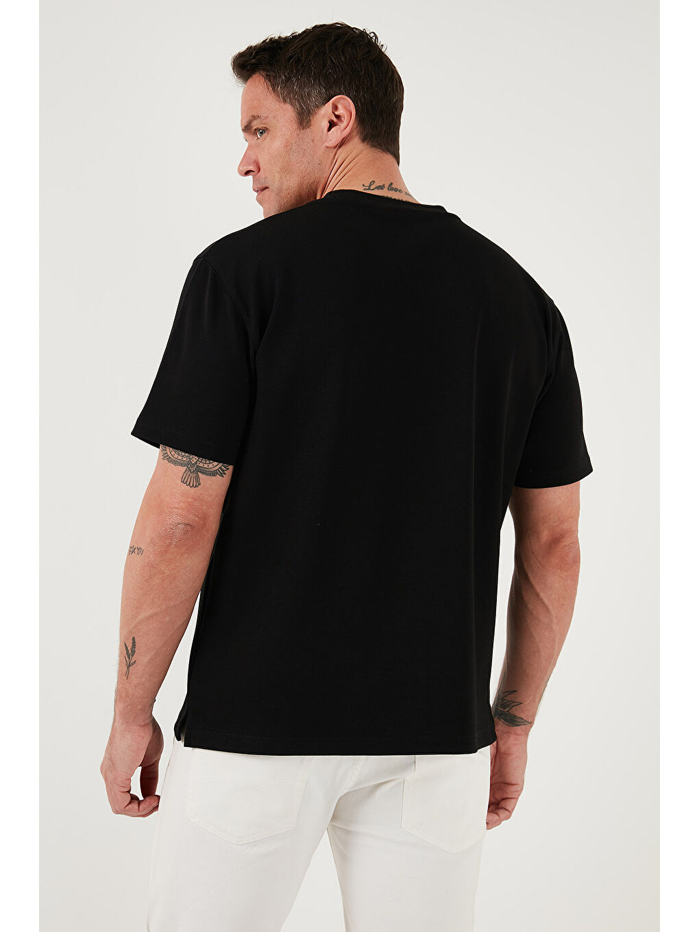 Siyah Pamuklu Regular Fit Bisiklet Yaka Basic Tişört 5902772-6