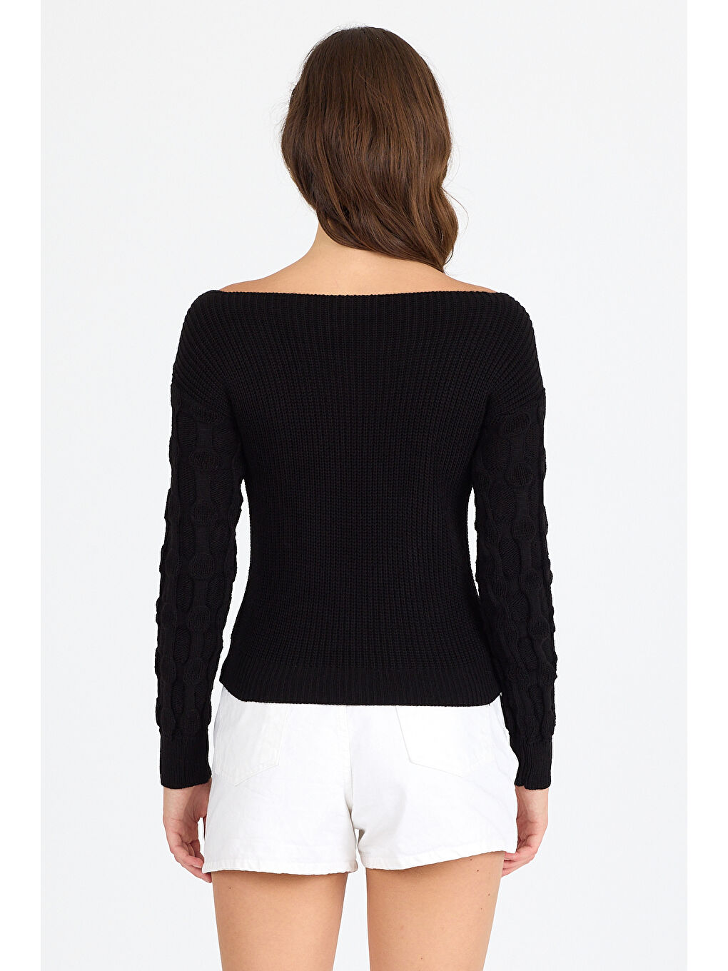 Siyah Kadın Selanik Örgü Triko Bluz 2699 (Standart Beden s-m-l-xl Beden Uyumludur)-3
