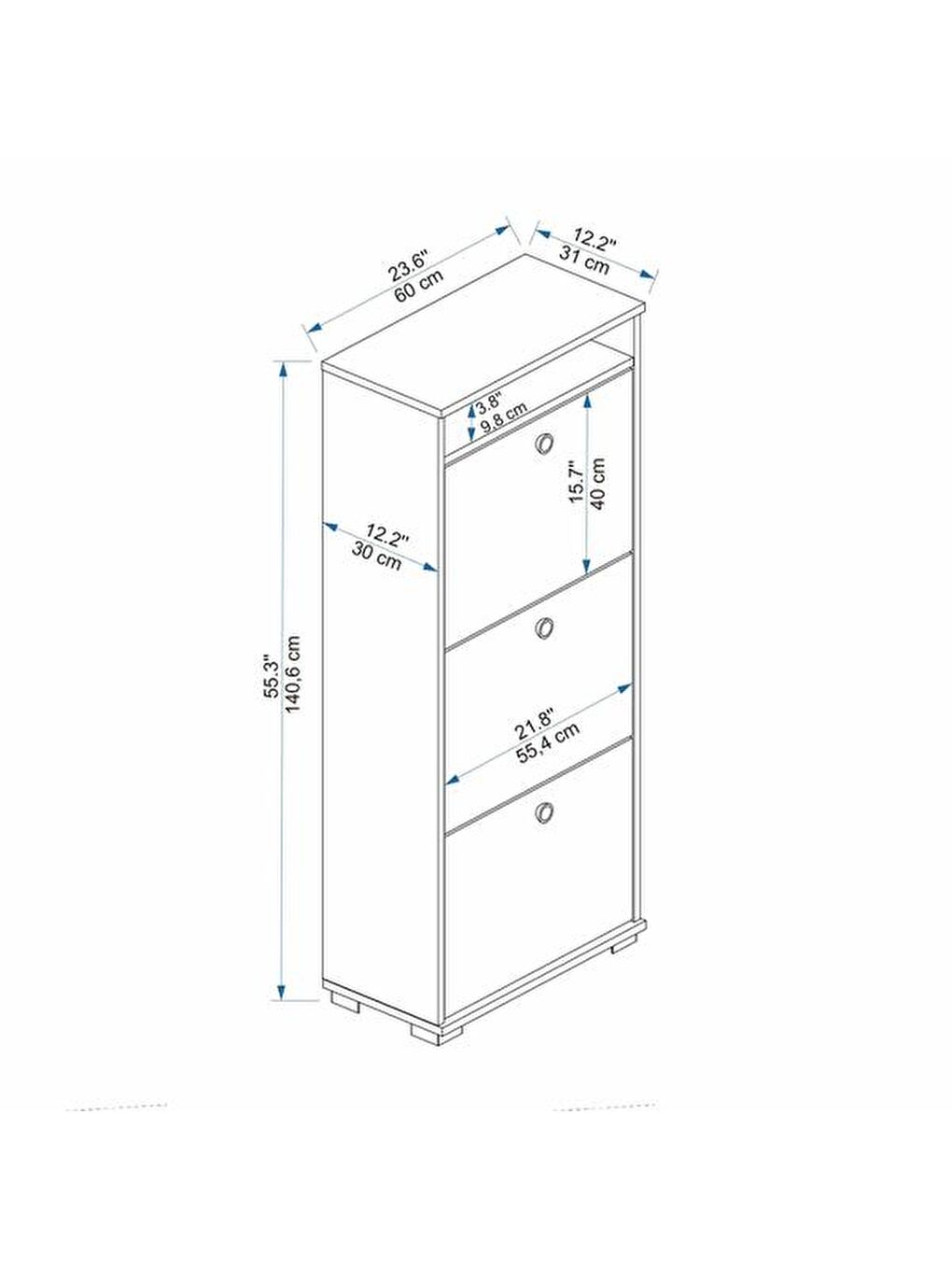 Kahverengi Rina Raflı Kapak Ayakkabılık - Barok Ceviz-1
