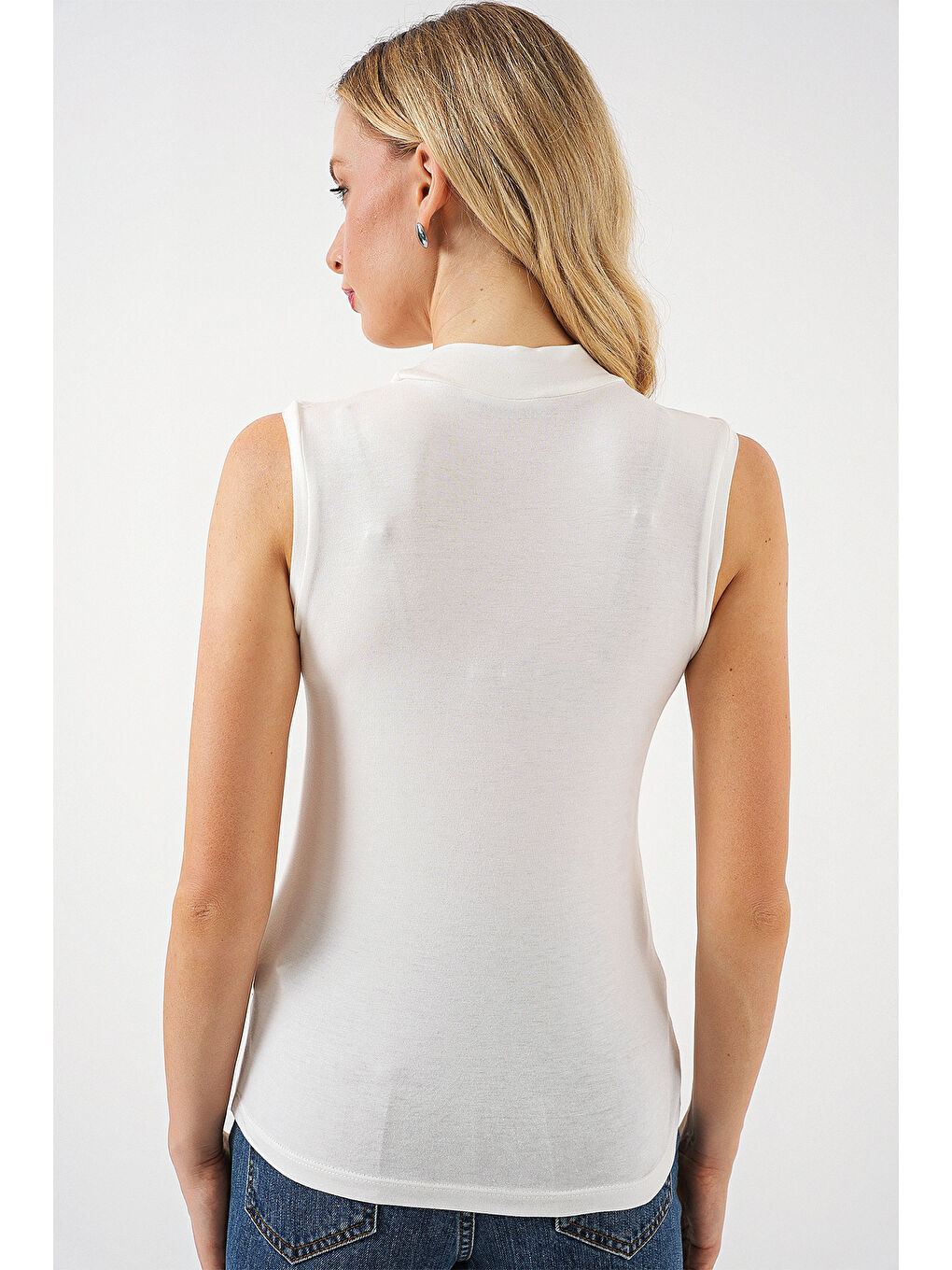 Kadın Kolsuz Body 4348 - Ekru-5