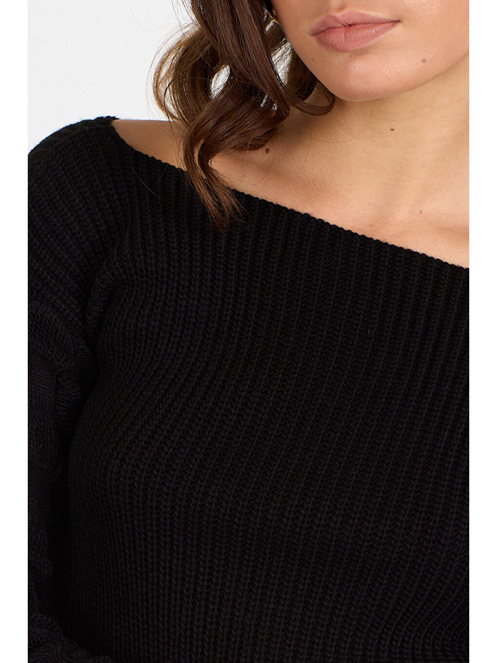 Siyah Kadın Selanik Örgü Triko Bluz 2699 (Standart Beden s-m-l-xl Beden Uyumludur)-4