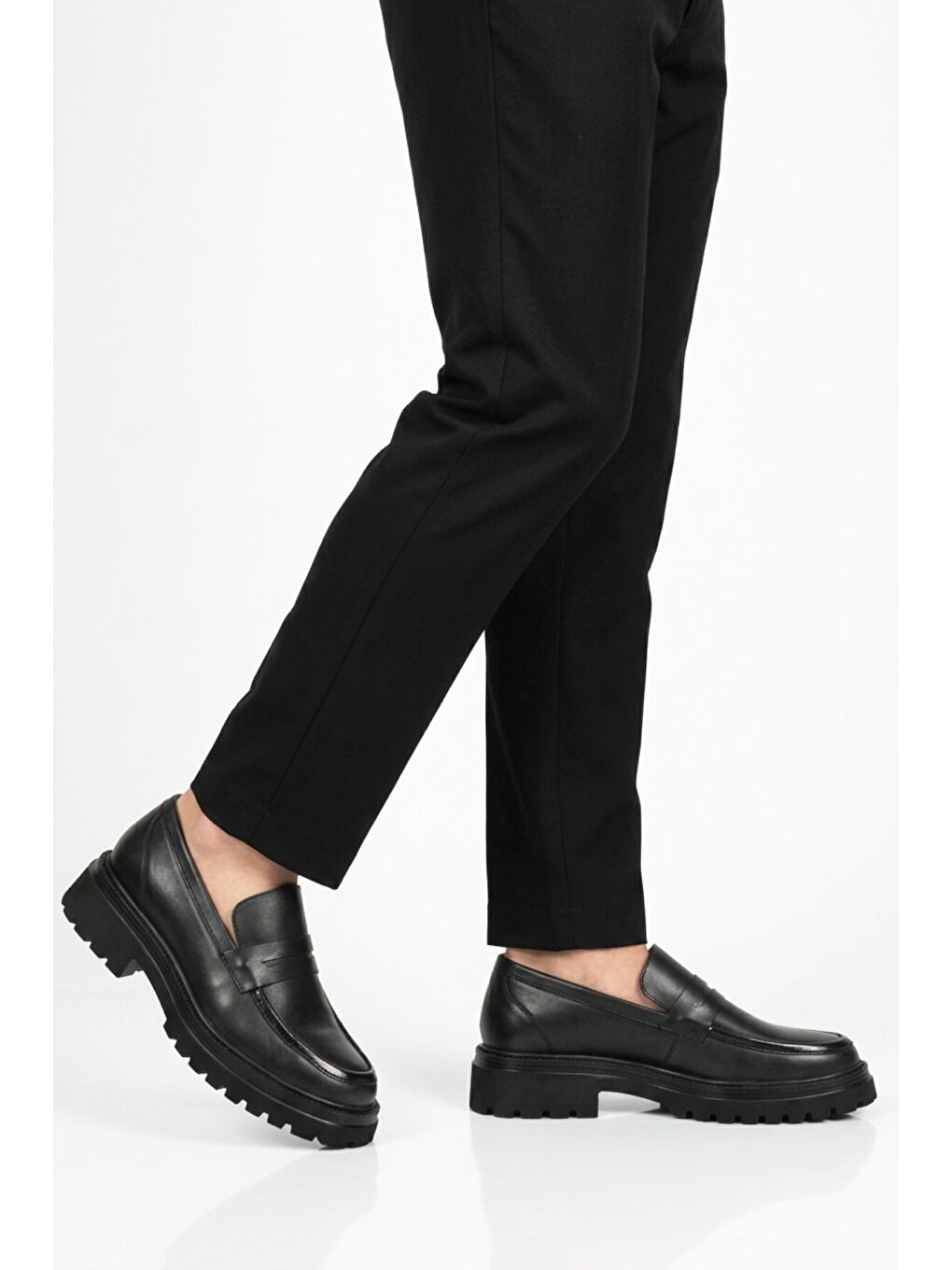 Siyah Hakiki Deri Erkek Casual Ayakkabı 2238 M-1