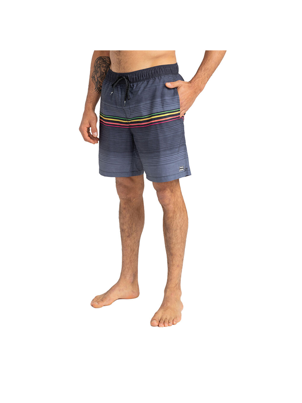 Siyah All Day Htr Stripe Lb Erkek Volley Short-4