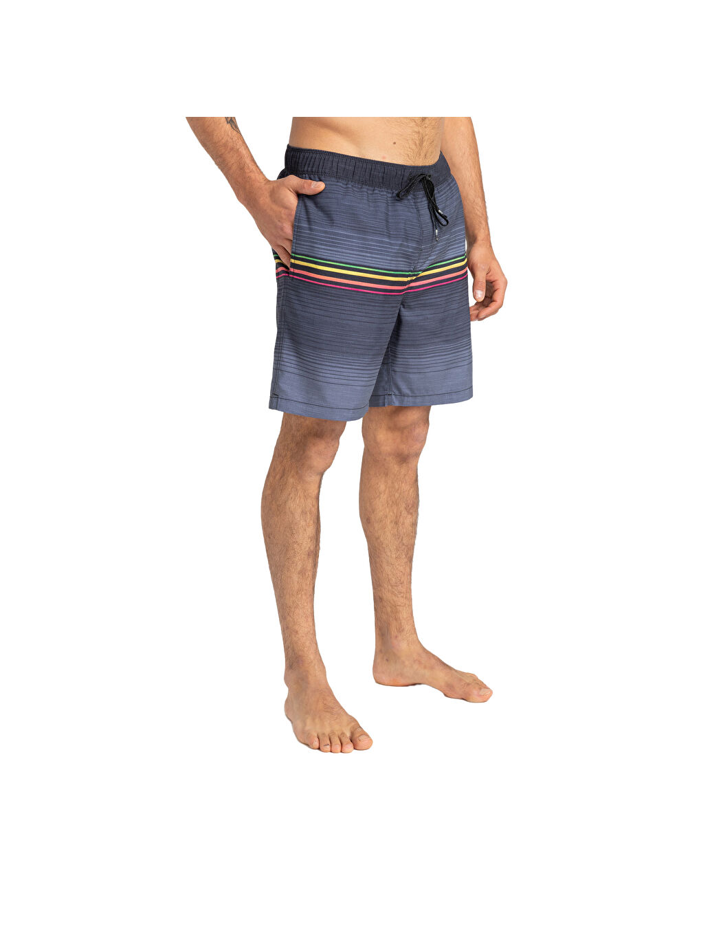 Siyah All Day Htr Stripe Lb Erkek Volley Short-5