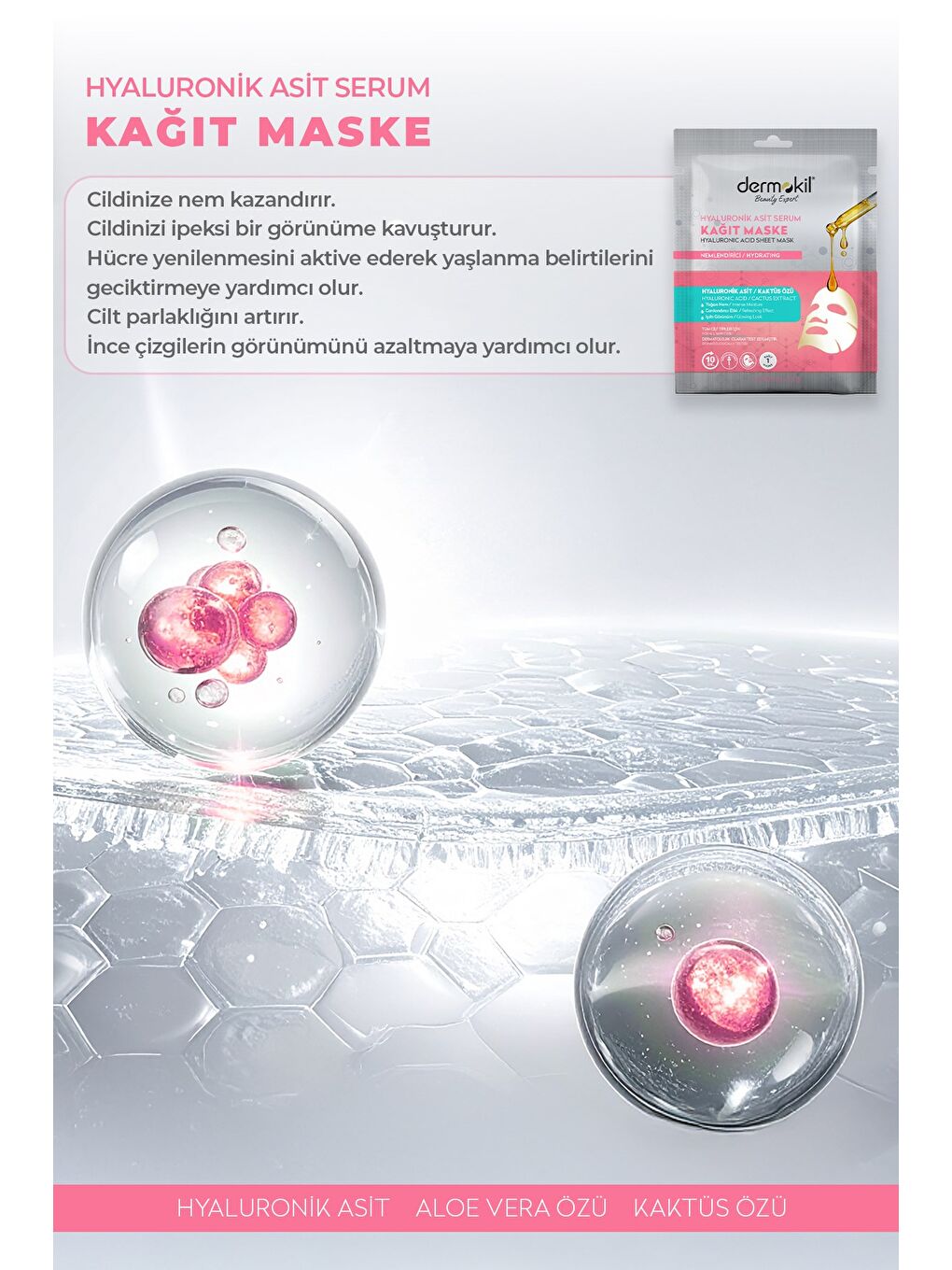 Hyaluronik Asit Kağıt Yüz Maskesi x 5 Adet-1