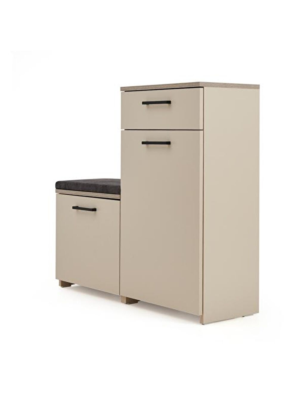 Kahverengi Puflu Ayakkabılık - Vizon / Rustik Meşe-5