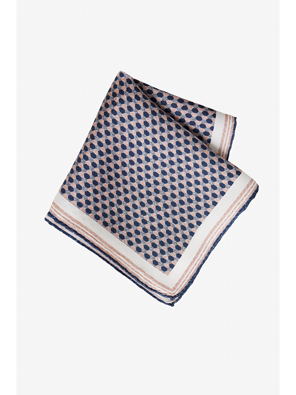 Erkek Bej-Lacivert İpek Mendili