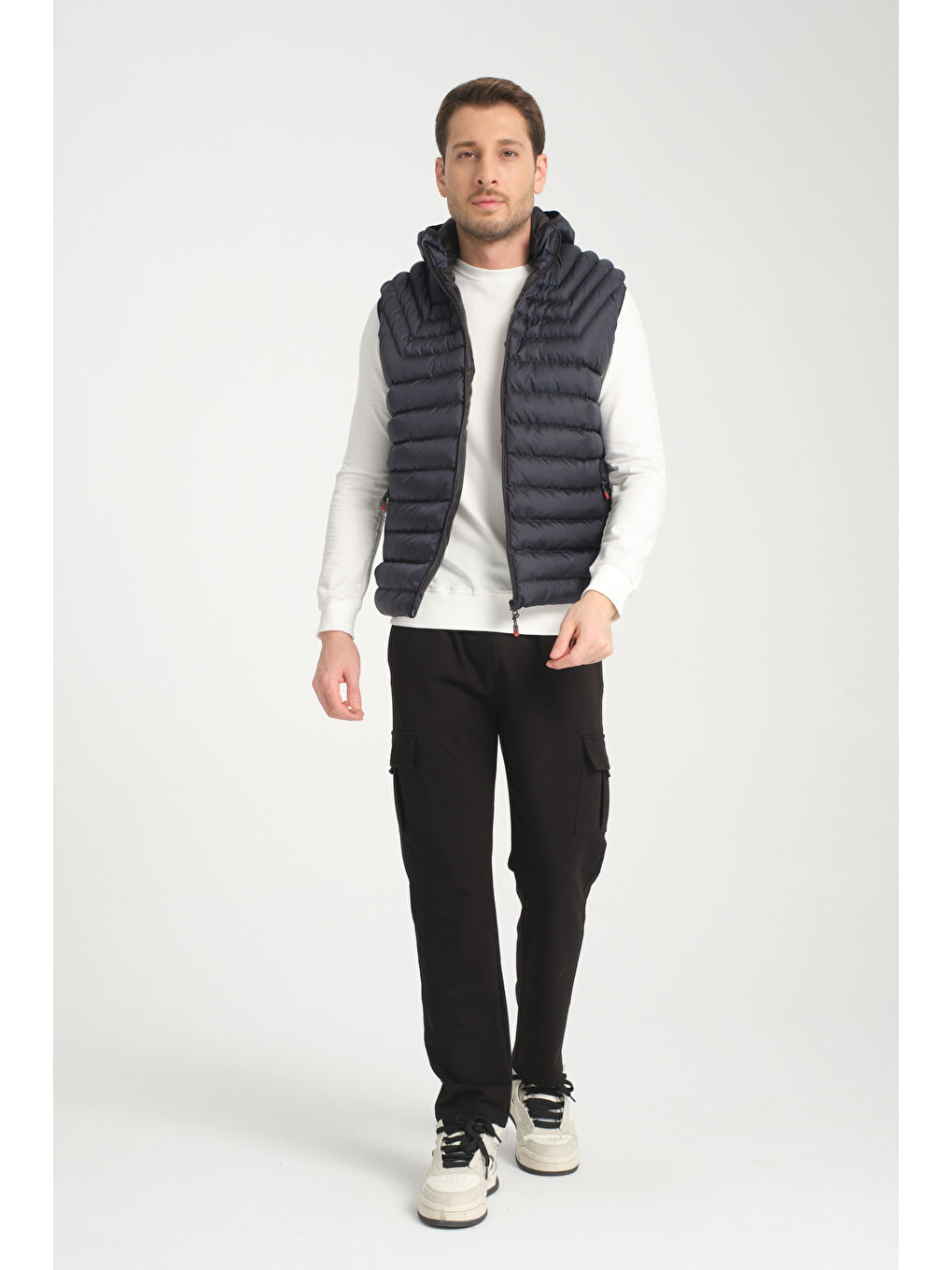 Kırmızı Erkek Kapüşonlu Rodisport Baskılı Yelek 1015-2