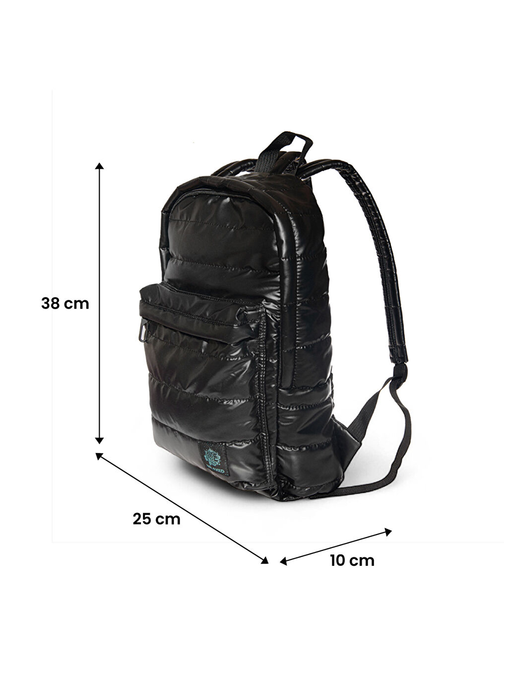 Moods Up Relaxed Kapitone Su Geçirmez Kumaşlı Okul ve Laptop Sırt Çantası Siyah-3