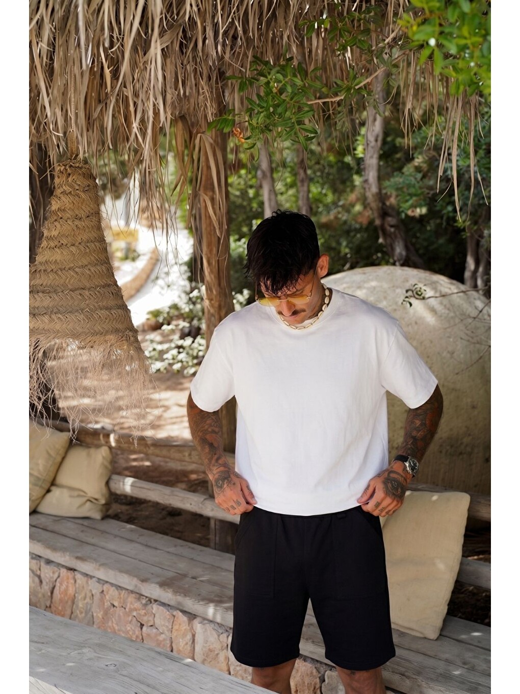 Erkek Basic Beyaz T-shirt-1