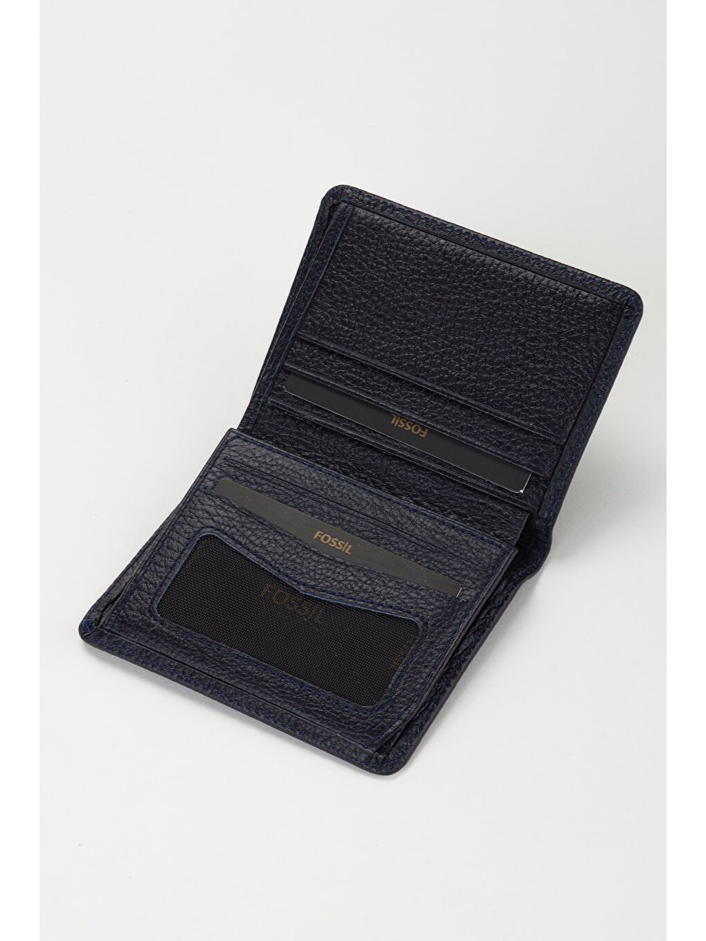 Lacivert Kutulu Hakiki Deri Dikey Ekstra Kartlıklı Mini Erkek El Portföyü Cüzdan-3