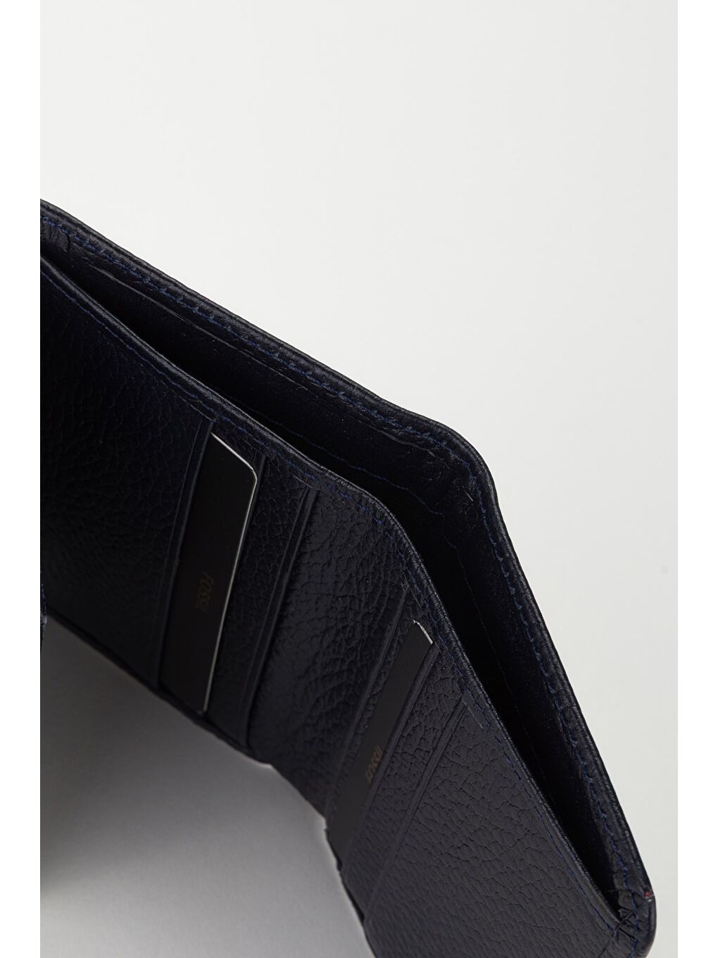 Lacivert Kutulu Hakiki Deri Dikey Ekstra Kartlıklı Mini Erkek El Portföyü Cüzdan-5