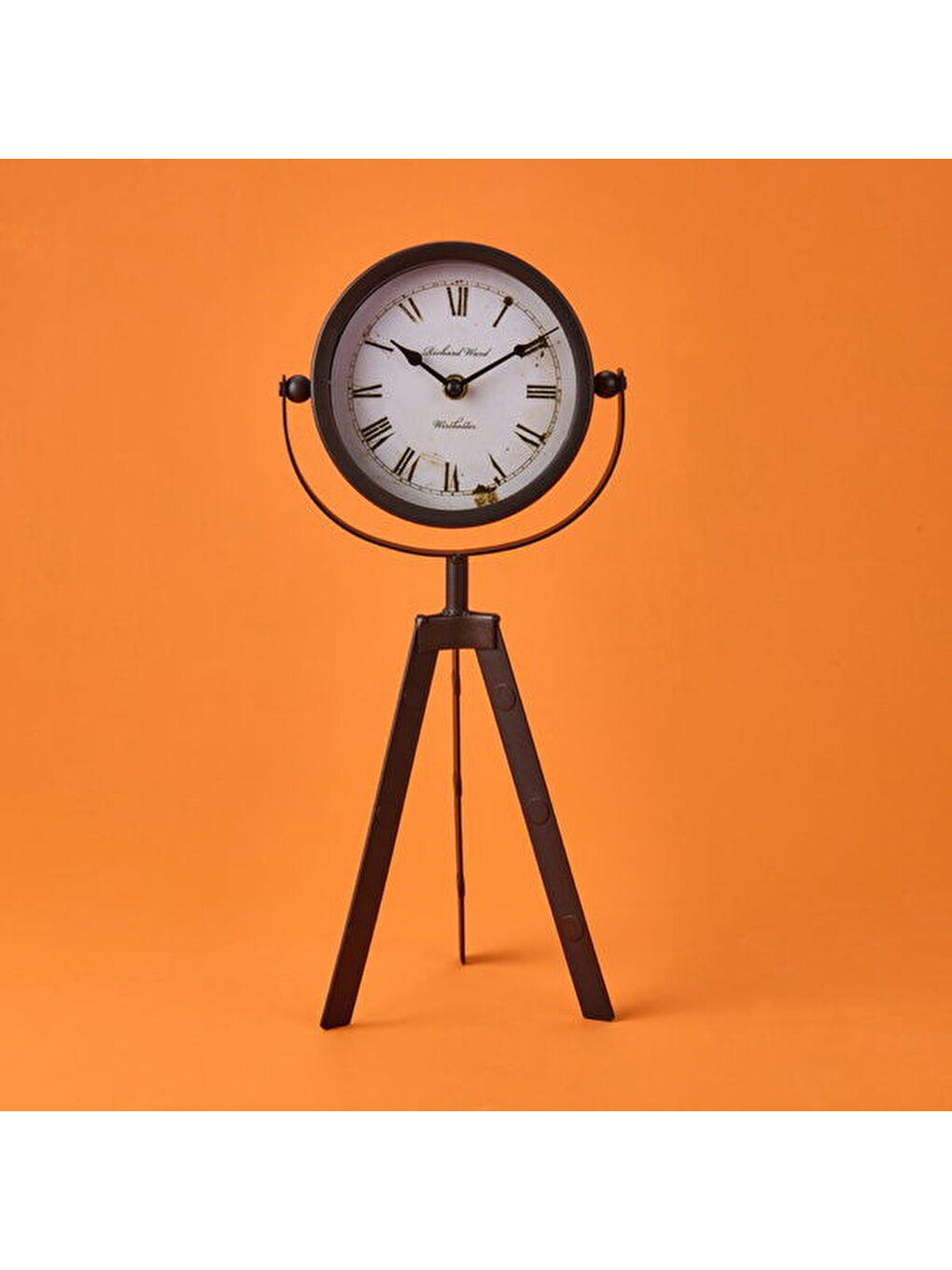 Karışık Tripod Masa Saati - Siyah - 19x42 cm