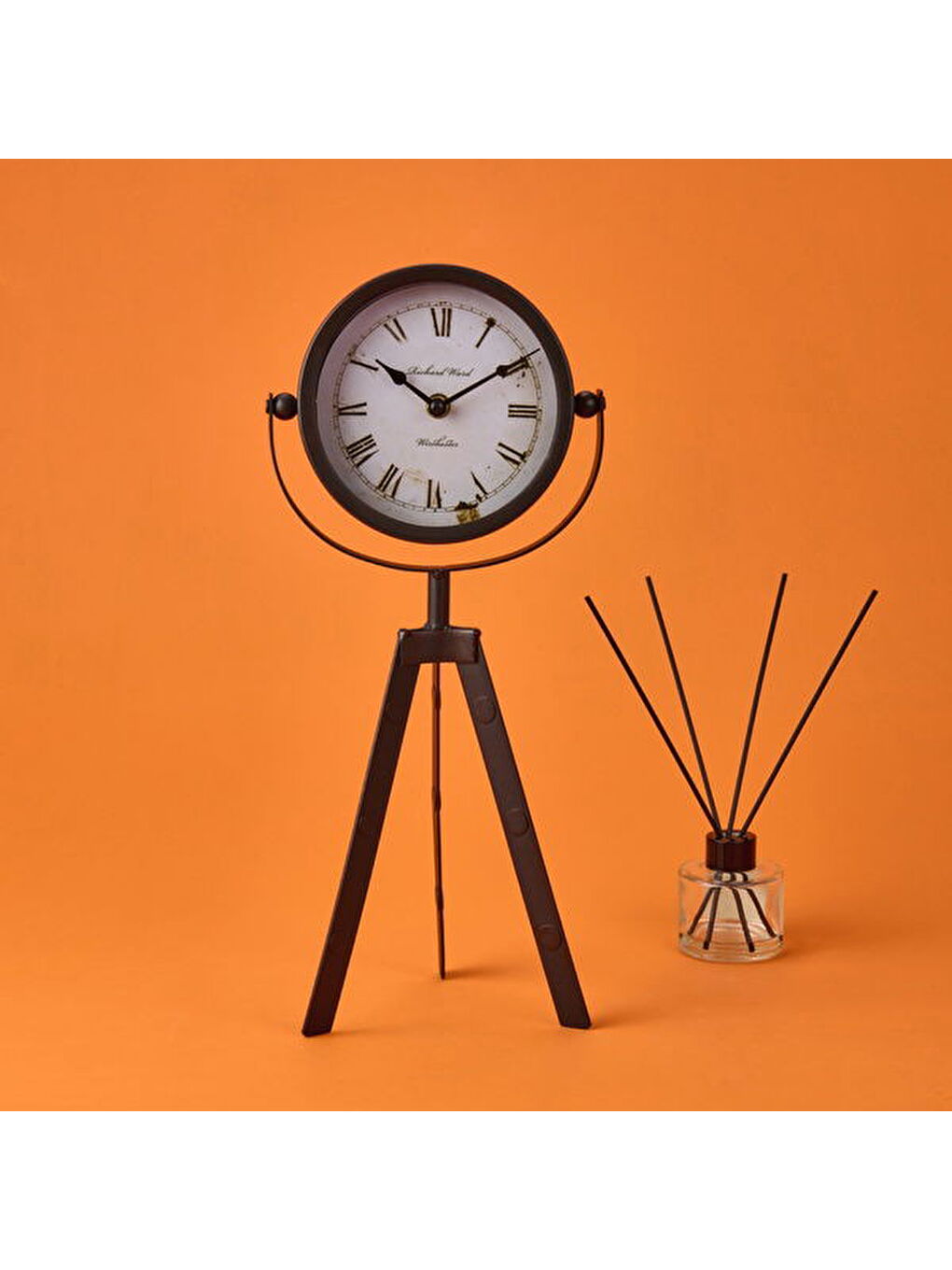 Karışık Tripod Masa Saati - Siyah - 19x42 cm-3