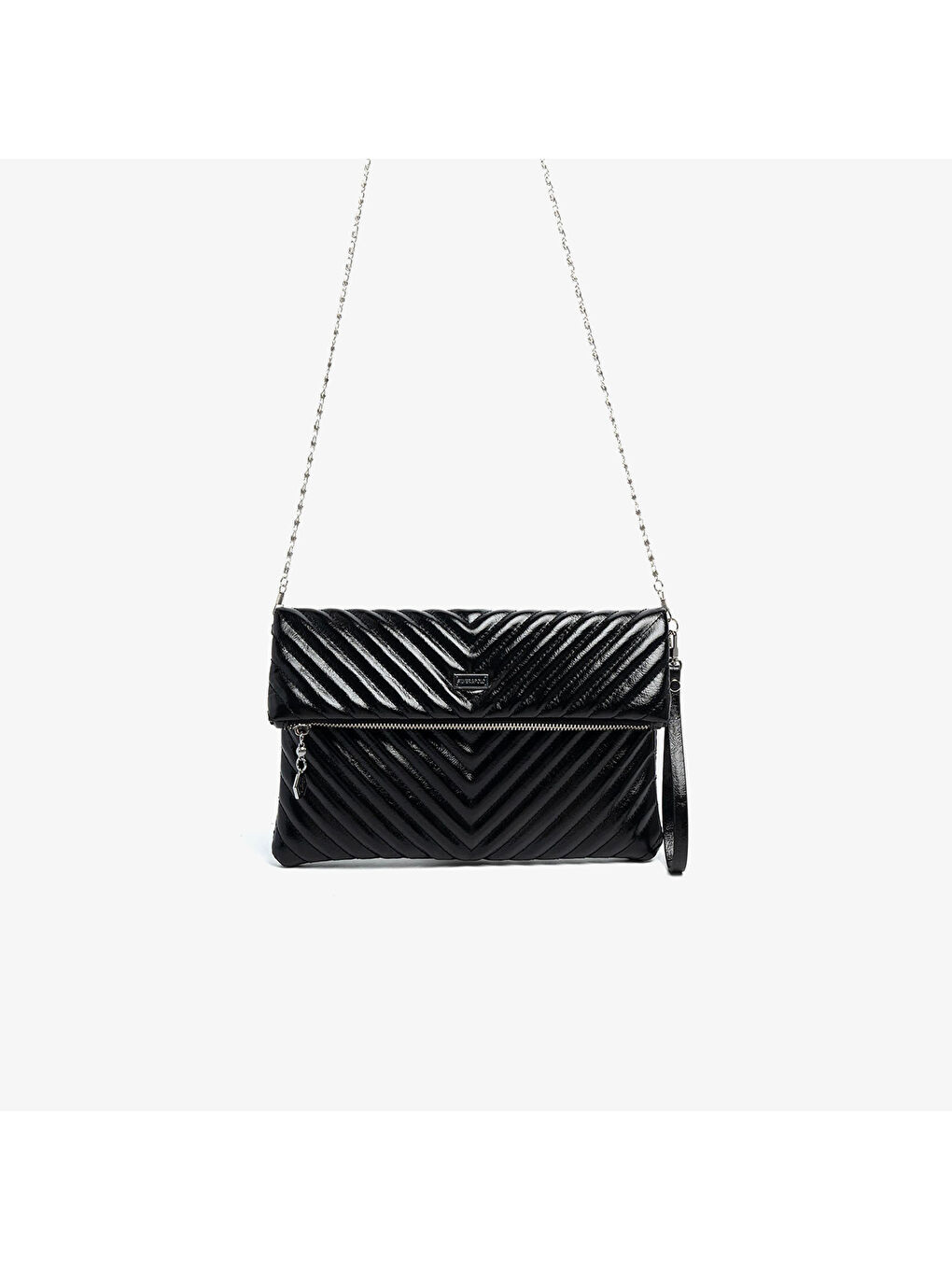 Kadın Portföy Çantası SP1134-M211 SILVER POLO Portföy & Clutch Kırışık Siyah-Kırışık Siy-3