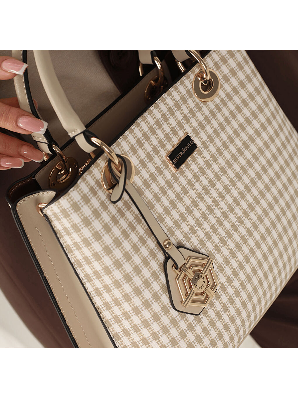 Kadın SP1272-M191 SILVER POLO El Çantası Kum Beji-Kum-1