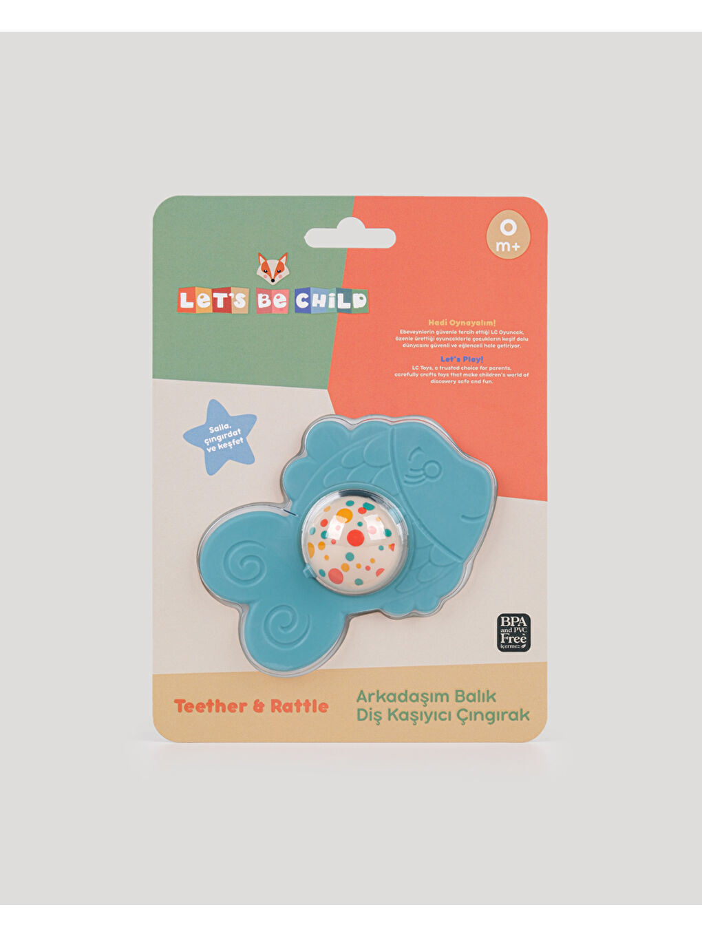 Arkadaşım Balık Diş Kaşıyıcı Çıngırak-Turkuaz-2