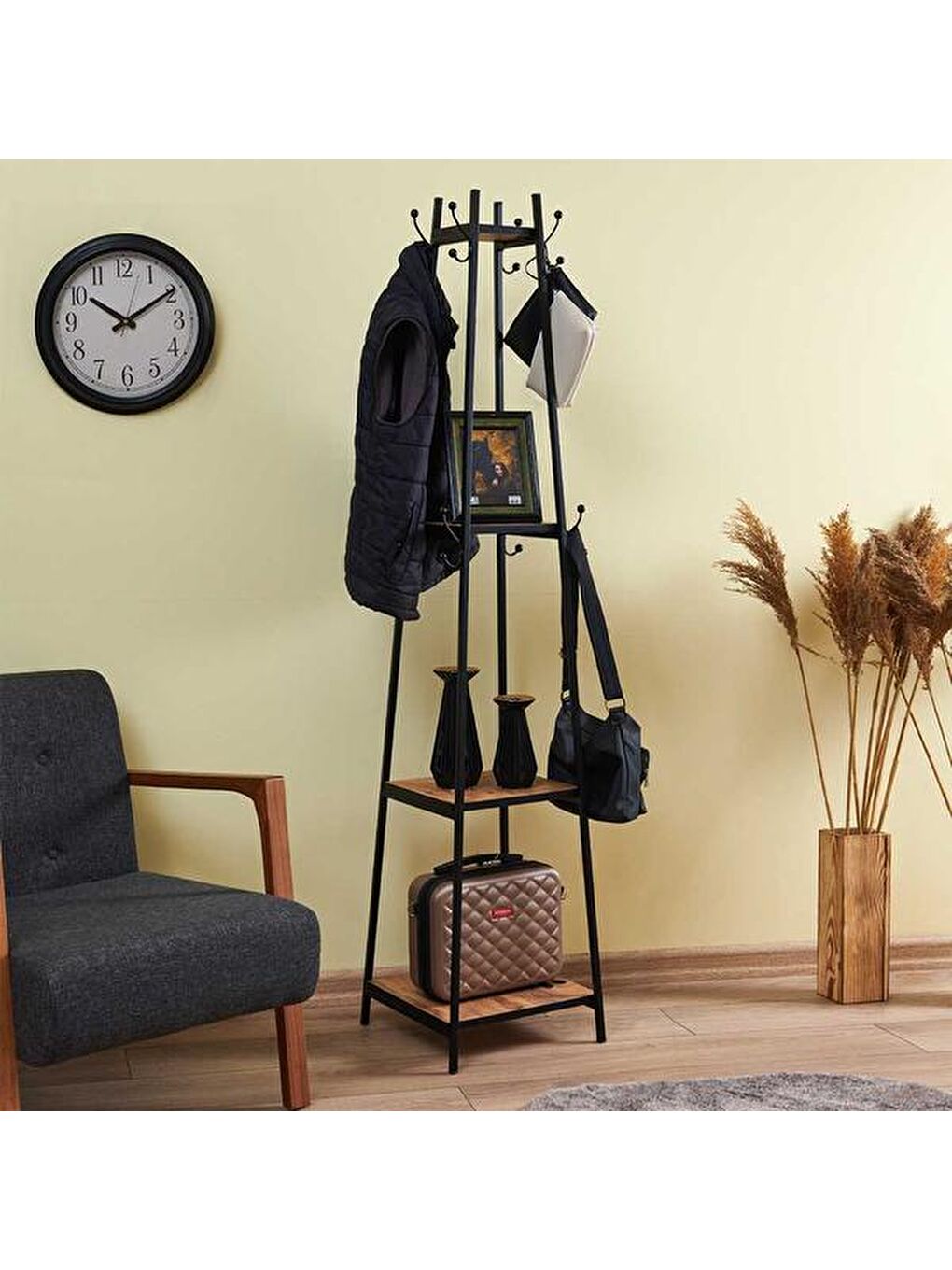 Kahverengi Topuz Vestiyer - Atlantik Çam-1