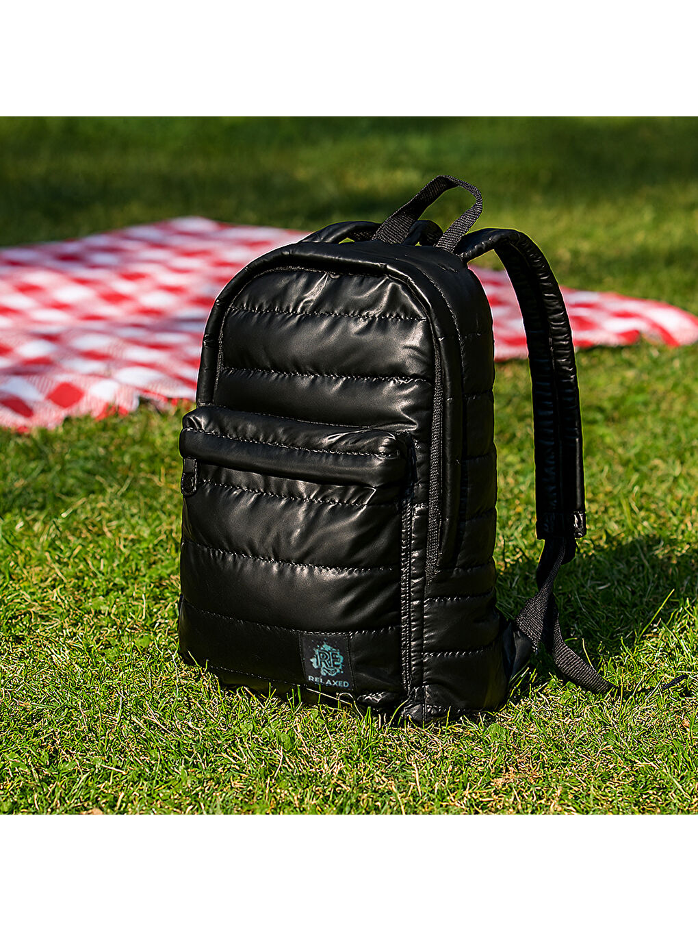 Moods Up Relaxed Kapitone Su Geçirmez Kumaşlı Okul ve Laptop Sırt Çantası Siyah-7