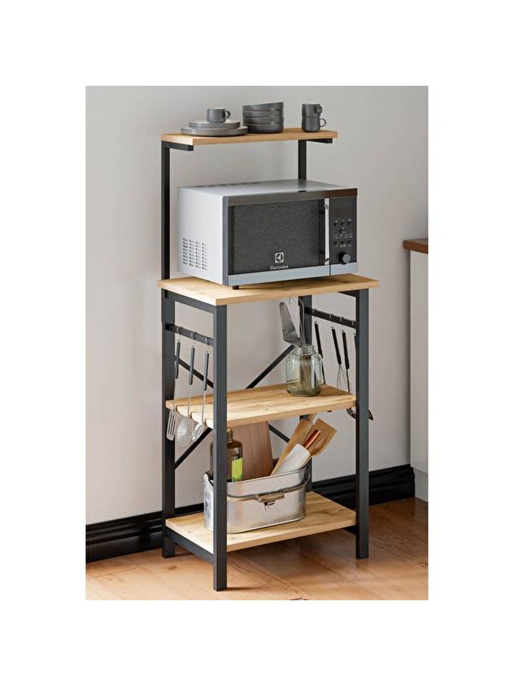 Kahverengi Çok Amaçlı Mutfak Bangosu - Atlantik Çam - 128x40x60 cm