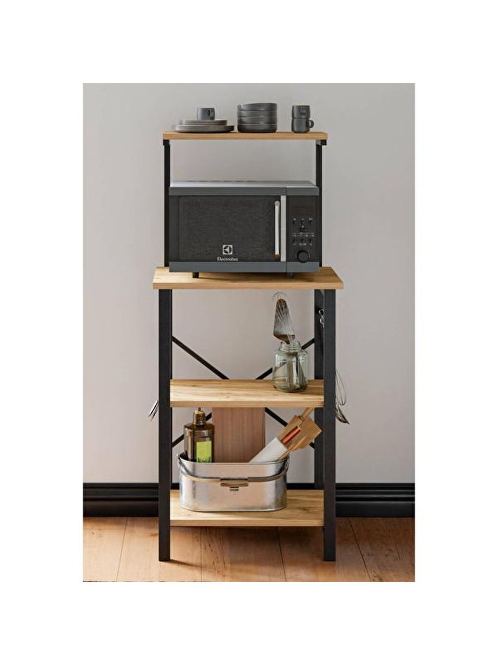 Kahverengi Çok Amaçlı Mutfak Bangosu - Atlantik Çam - 128x40x60 cm-2