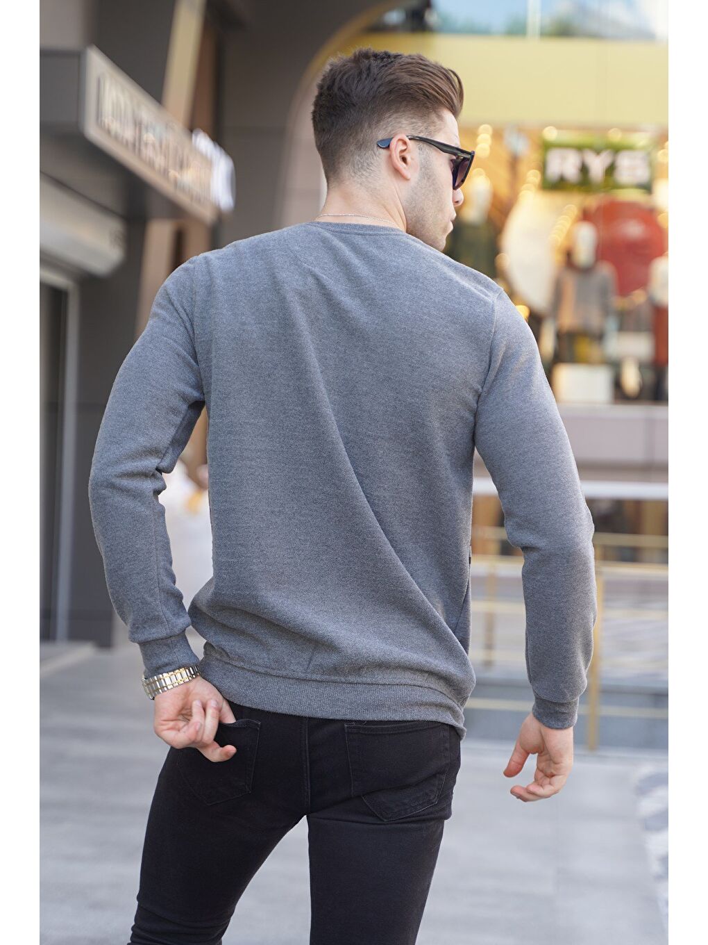 Grimelanj Çizgili Bisiklet Yaka Triko Kazak 5961-1