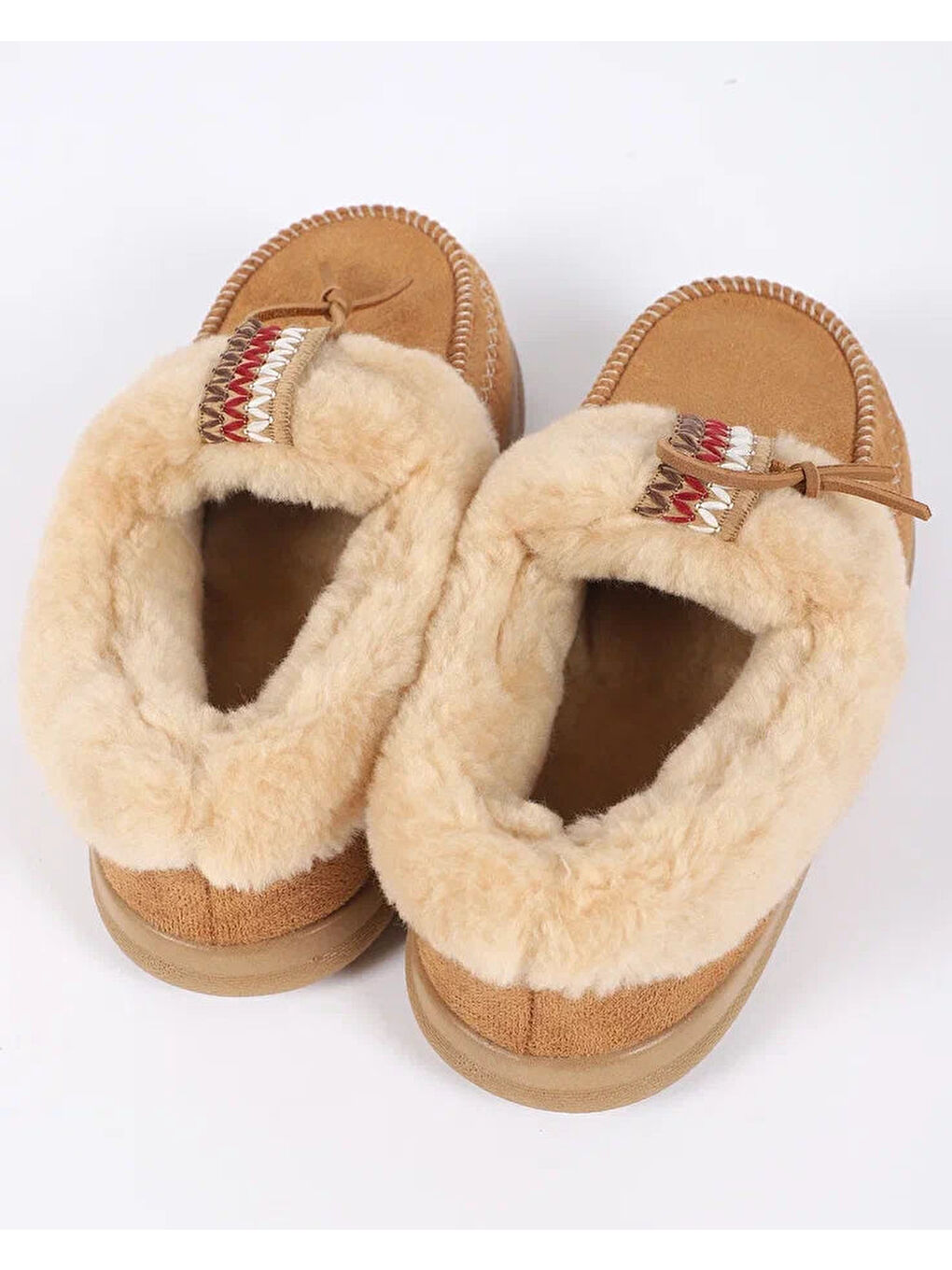Kahverengi Kadın Biye Detaylı Ev İçi Ayakkabı - WINTERA-3