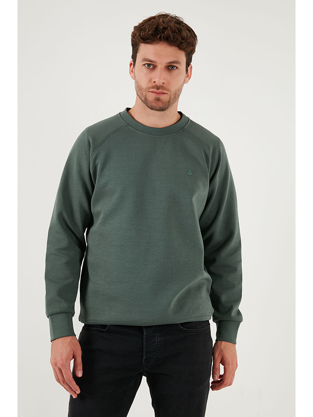 Lacivert Streç Pamuklu Relaxed Fit Bisiklet Yaka 2'li Paket Sweat 5901210S2-1