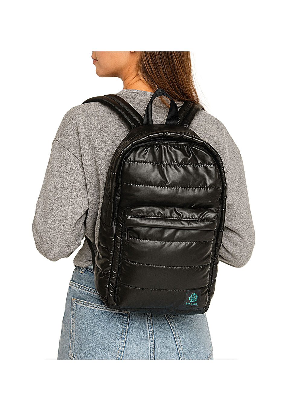 Moods Up Relaxed Kapitone Su Geçirmez Kumaşlı Okul ve Laptop Sırt Çantası Siyah-8