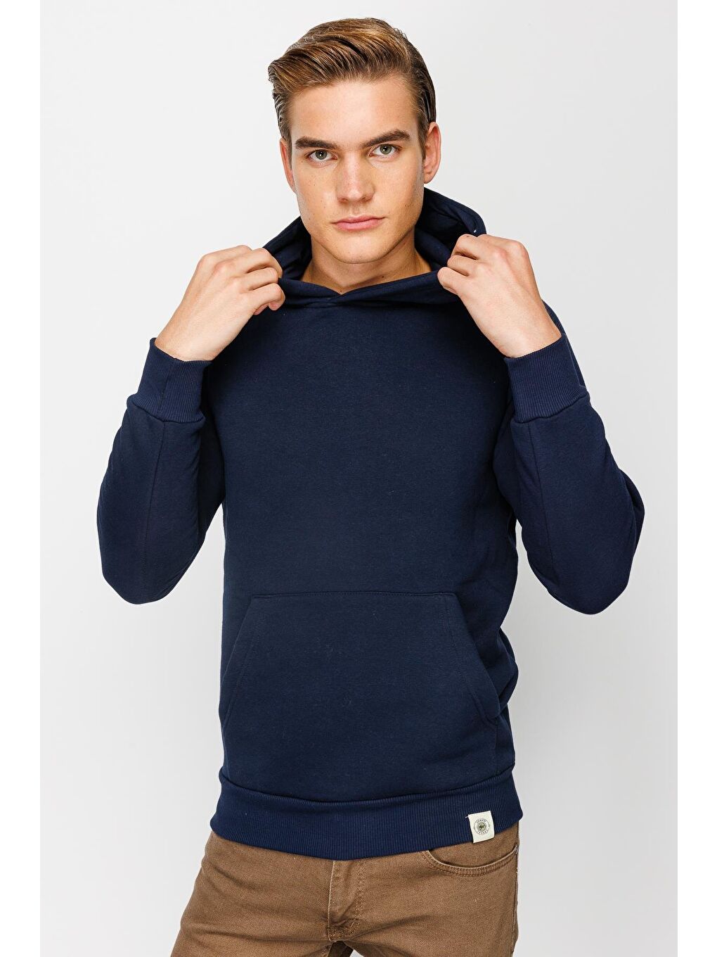 Erkek Lacivert Kapüşonlu Sweatshirt-4