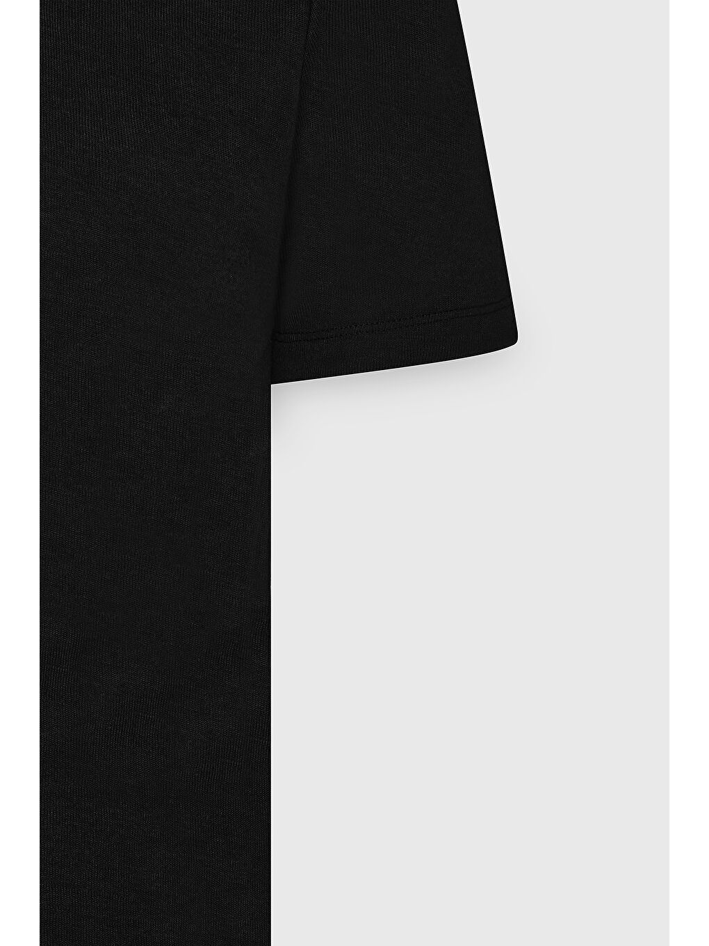 Erkek Siyah Slim Fit Dar Kesim Bisiklet Yaka Kısa Kollu Keten Görünümlü Tişört-7