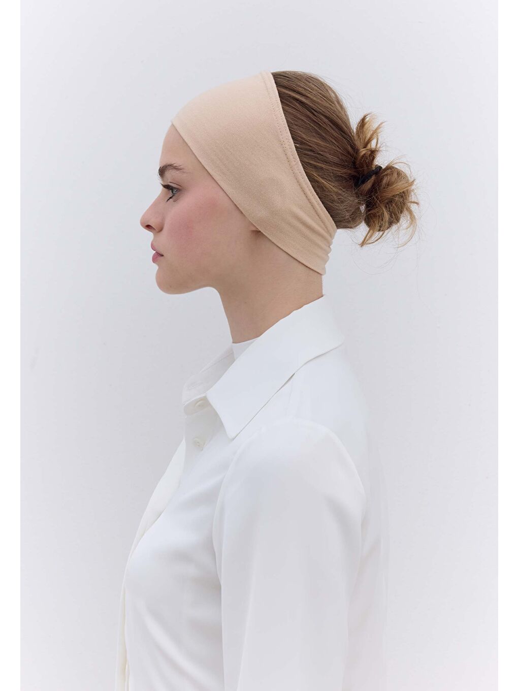 Bej Silikonlu Bandana Nude-4