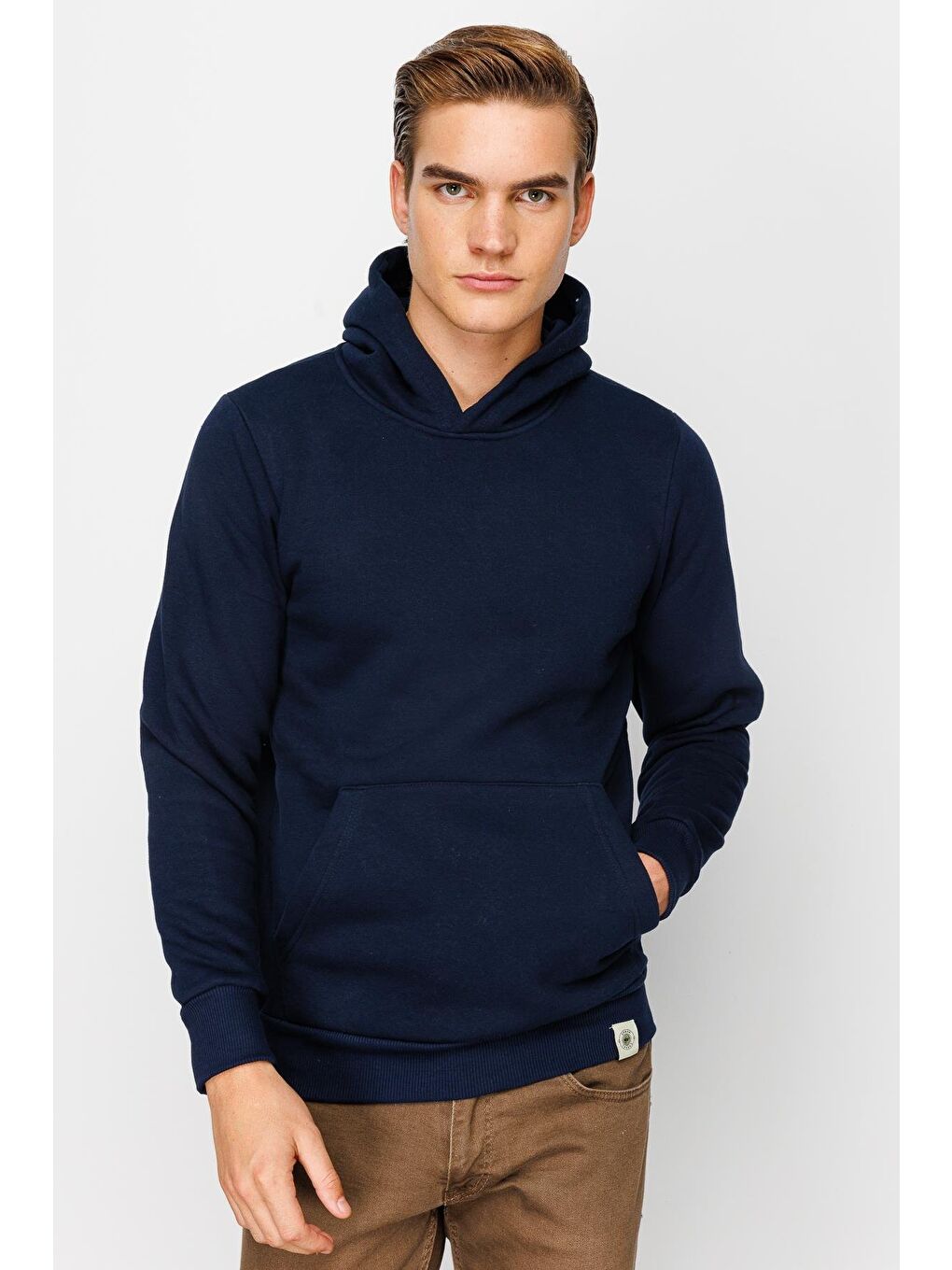 Erkek Lacivert Kapüşonlu Sweatshirt-5