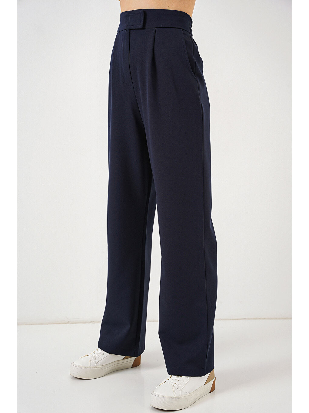 6612 Yüksek Bel Kumaş Pantolon - Lacivert-1