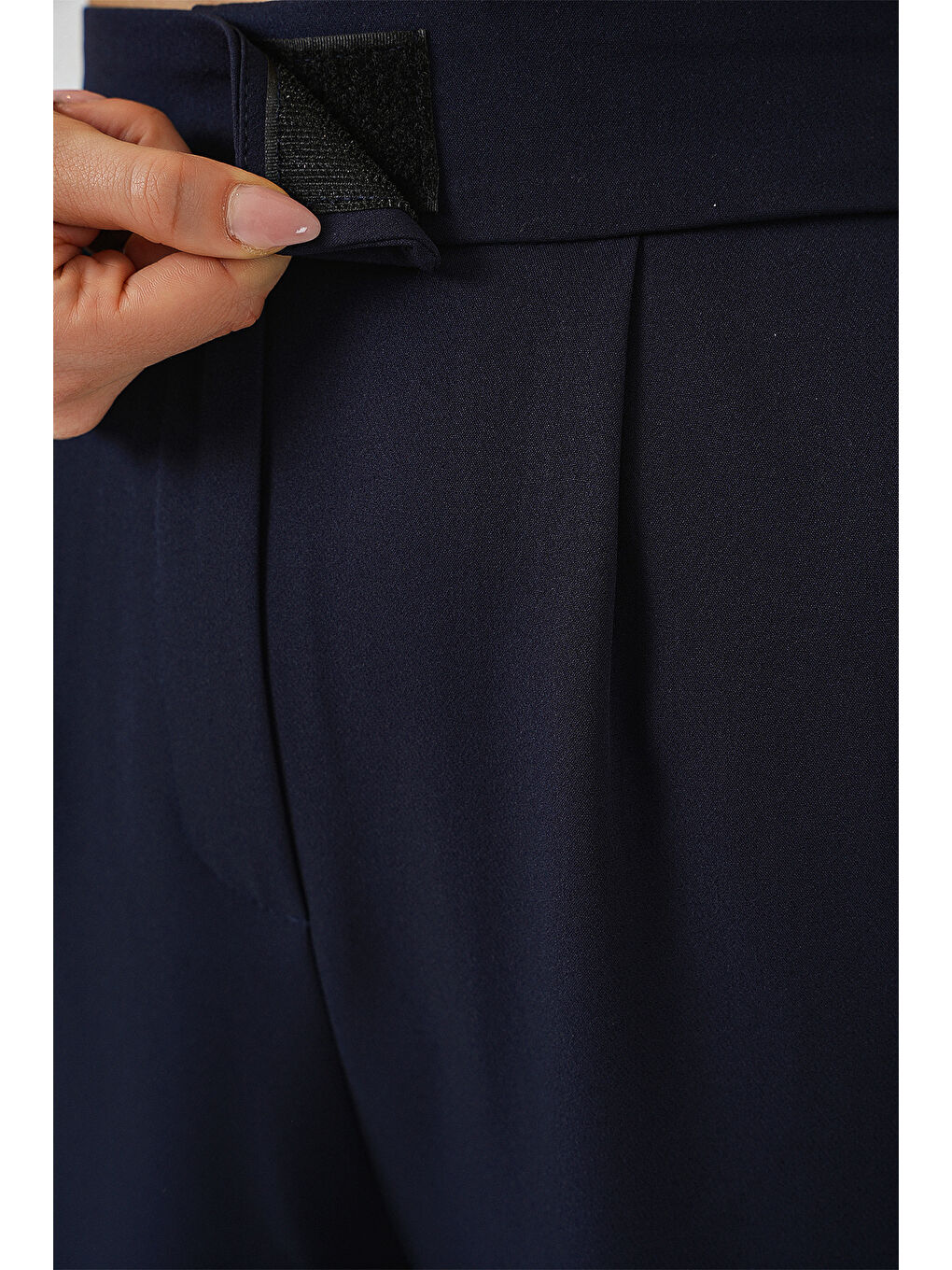 6612 Yüksek Bel Kumaş Pantolon - Lacivert-4