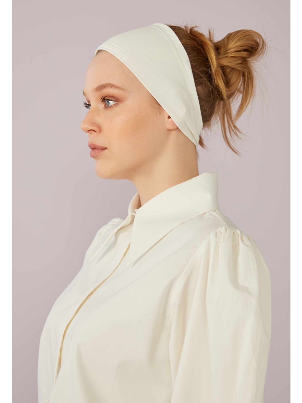 Silikonlu Bandana Kırık Beyaz-1