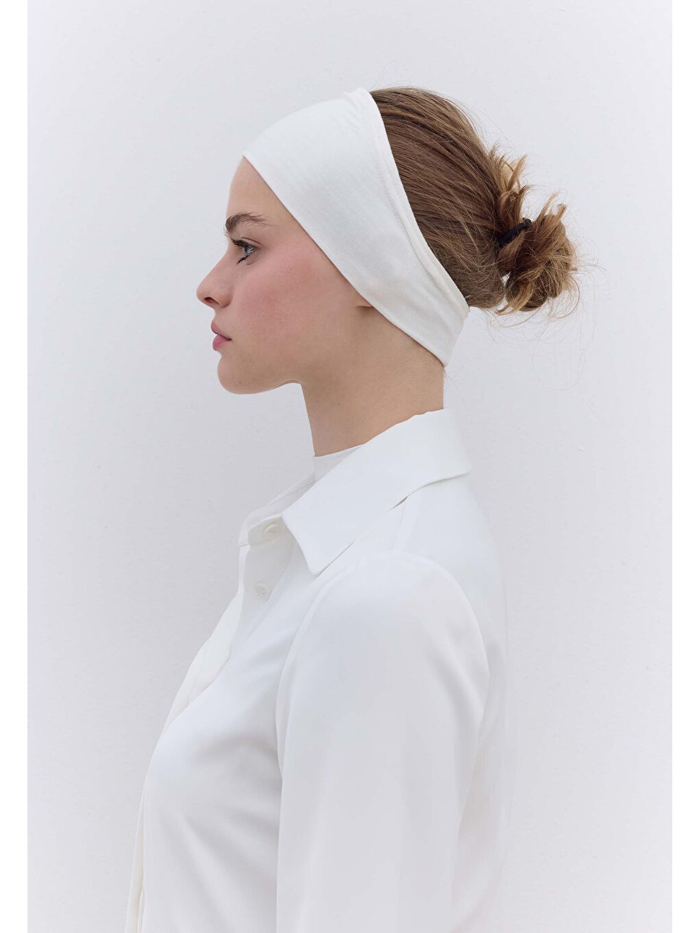 Silikonlu Bandana Kırık Beyaz-4