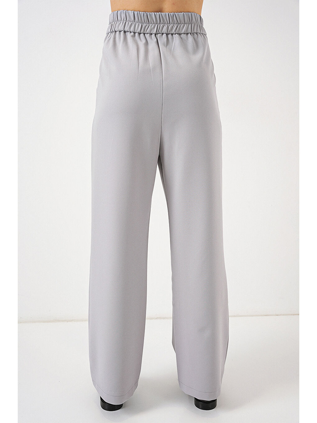 6612 Yüksek Bel Kumaş Pantolon - Gri-5