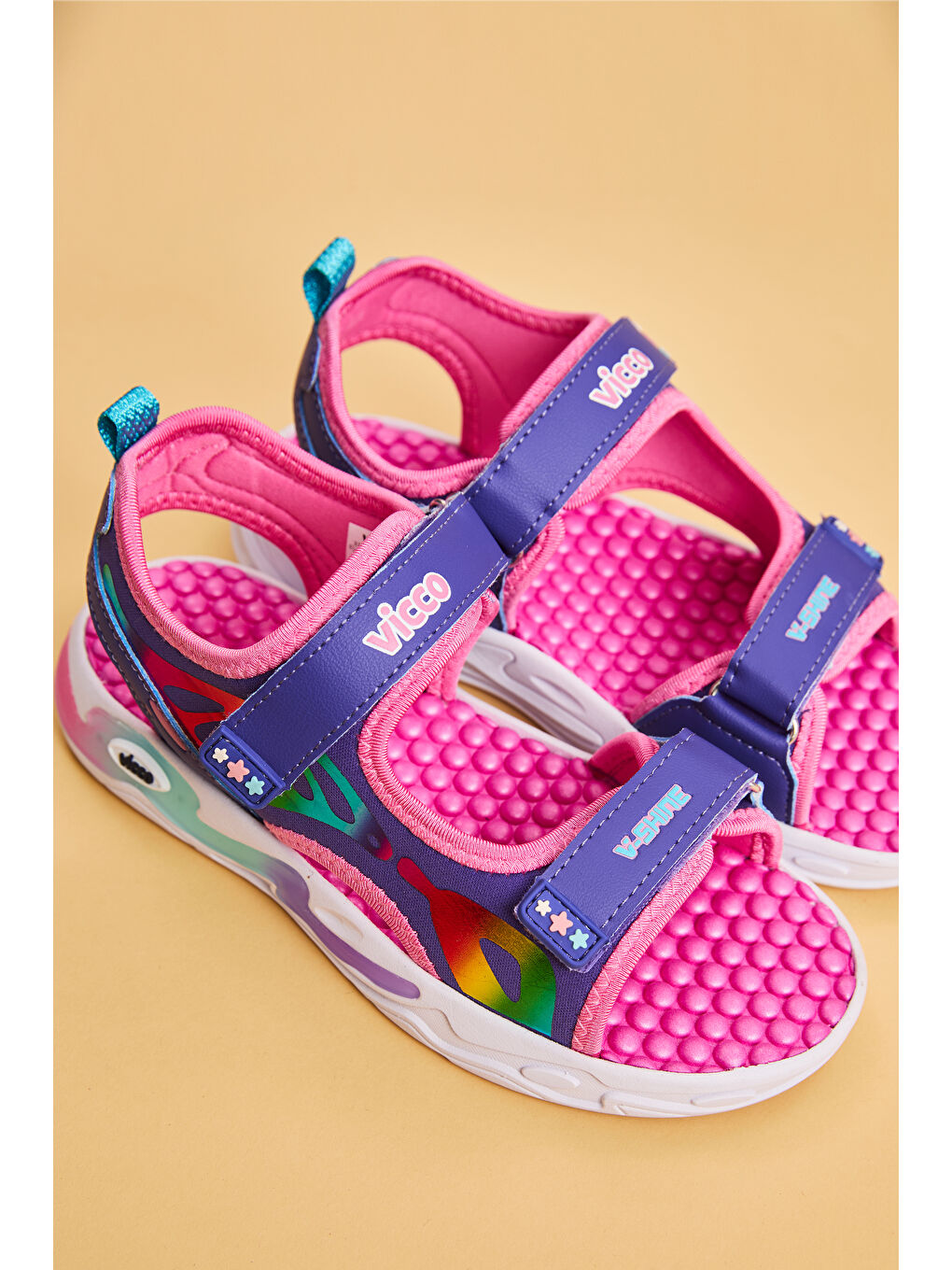 But Işıklı Kız Okul Öncesi Mor Sandalet-3