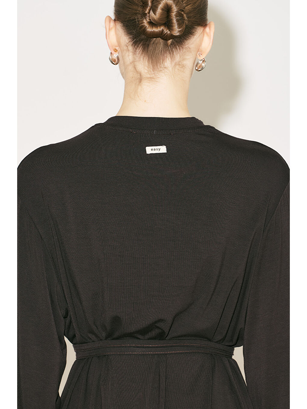 Easy Kuşaklı Rahat Bluz Kahverengi-1