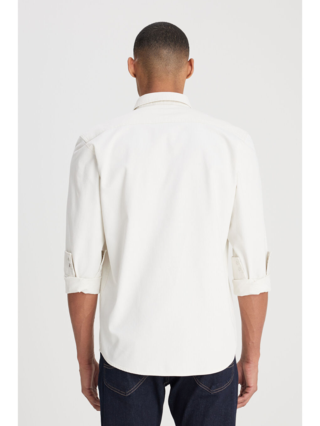 Loose Fit Rahat Kesim %100 Pamuk Bej Gömlek-4