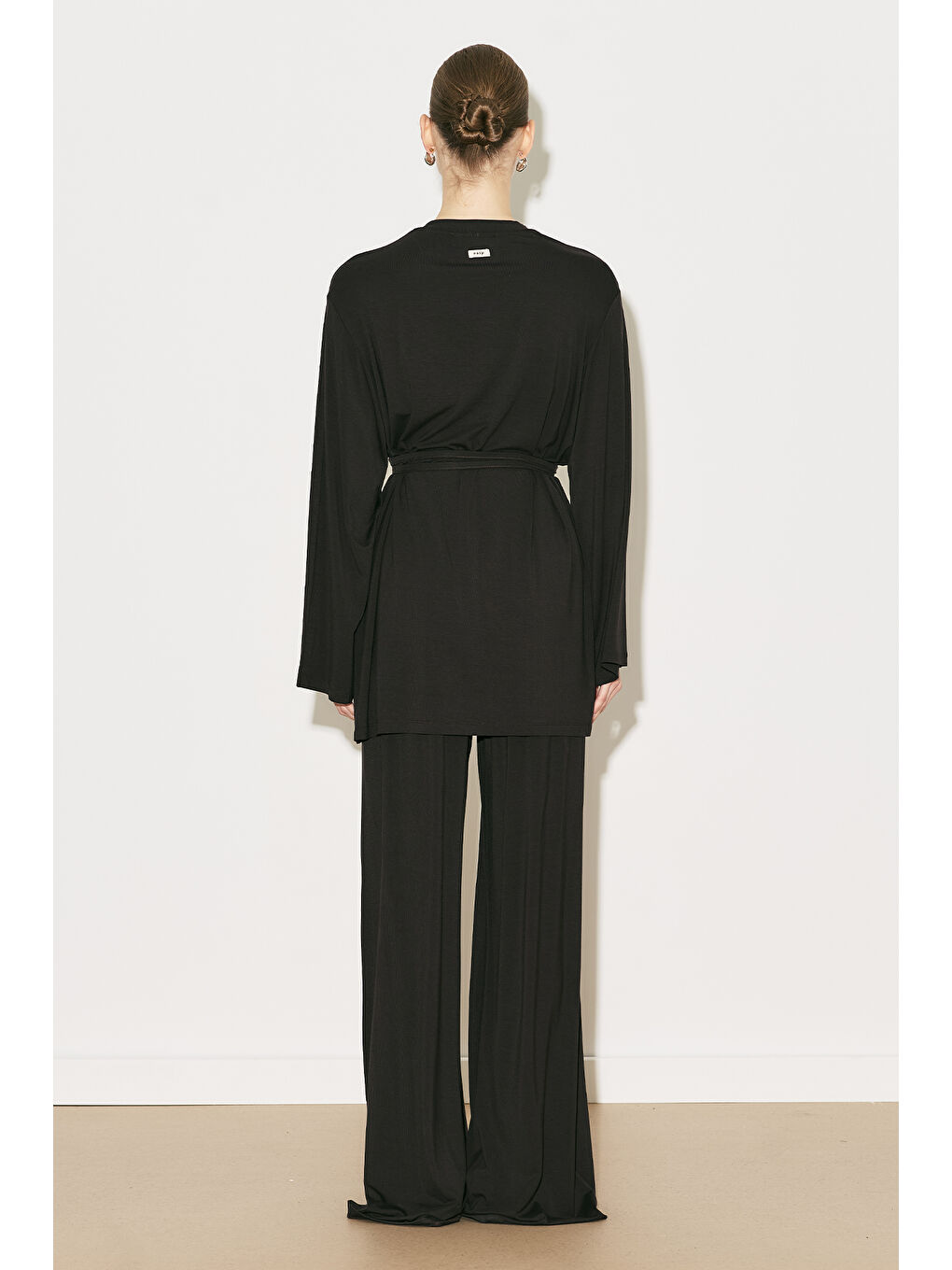 Easy Kuşaklı Rahat Bluz Kahverengi-2