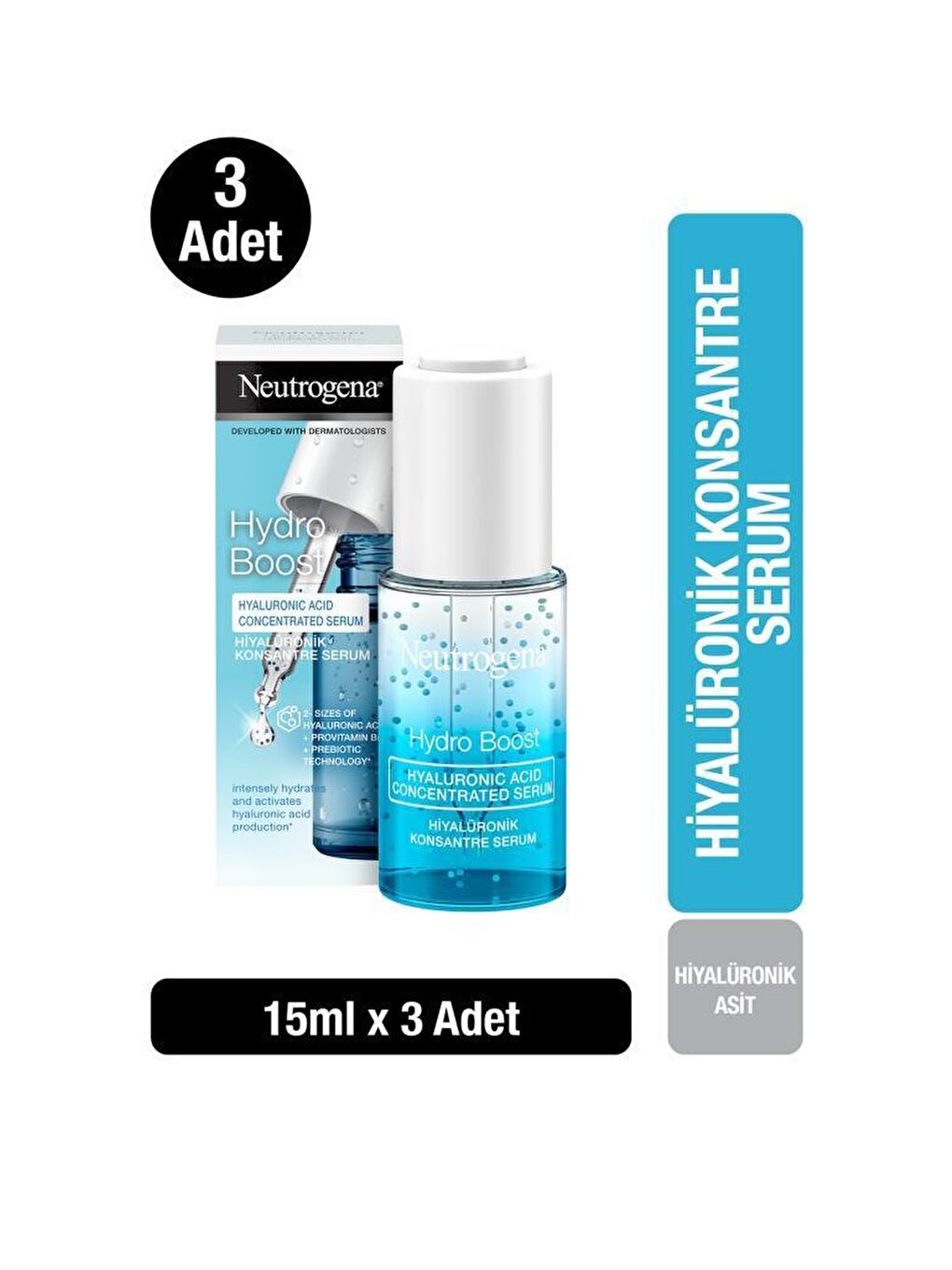 Neutrogena Renksiz Hydro Boost Hyaluronik Serum 15 ml x3