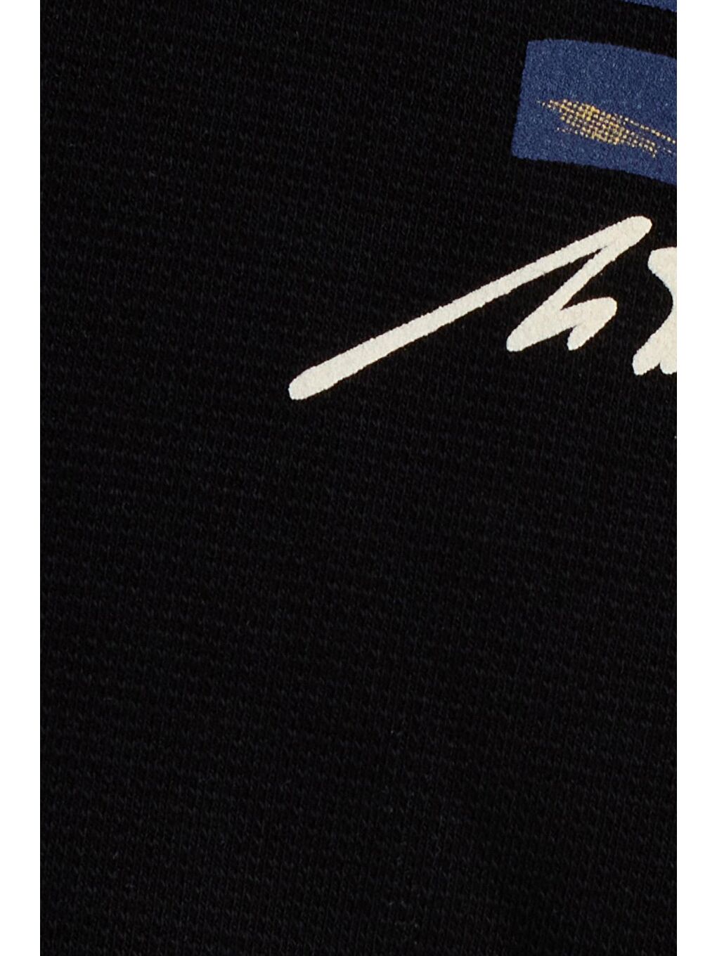 Unisex Relax Fit Pamuklu Yumuşak Dokulu Bisiklet Yaka İçi Polarlı Baskılı Siyah Sweatshirt-4