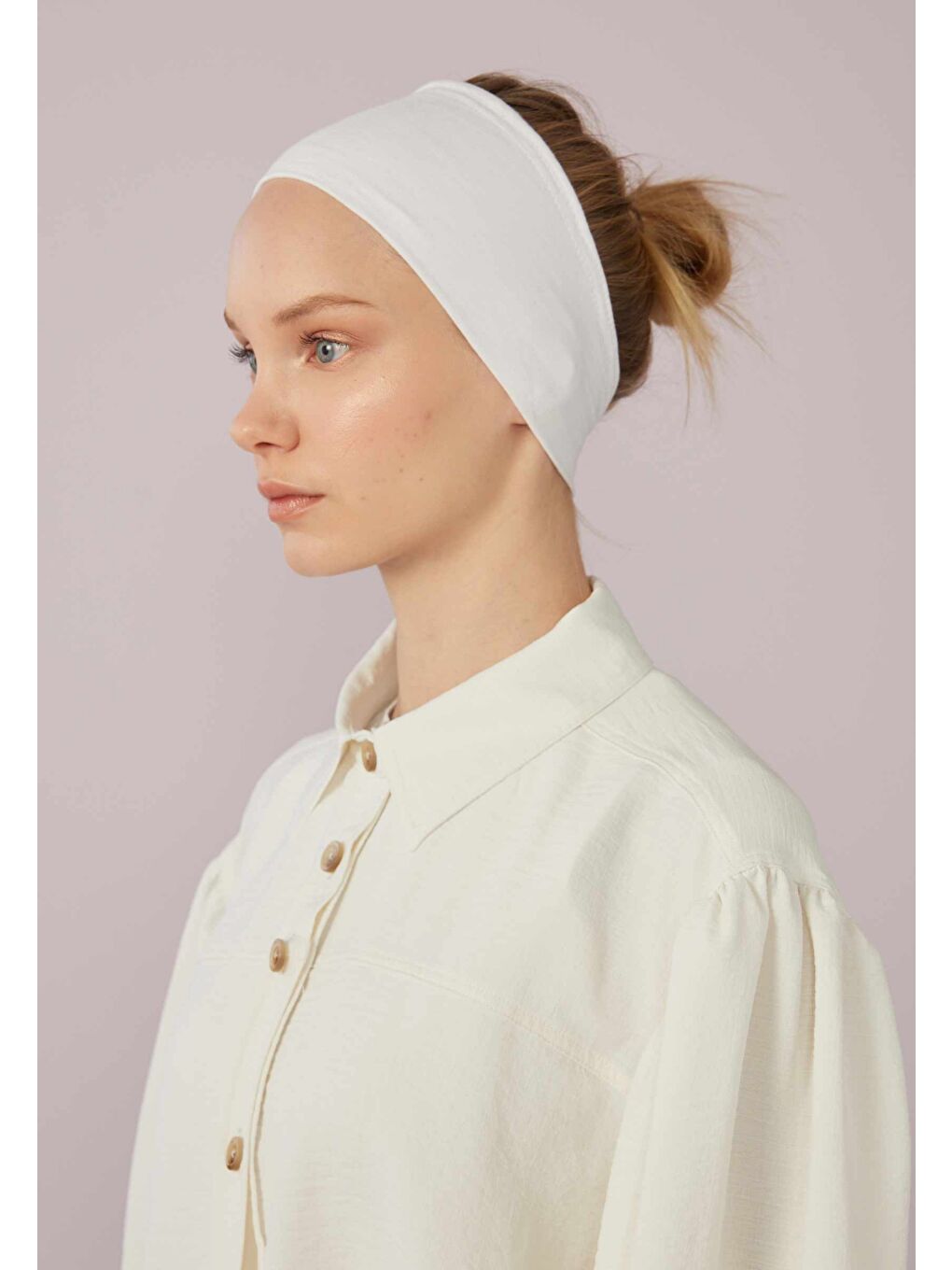 Silikonlu Bandana Beyaz-1