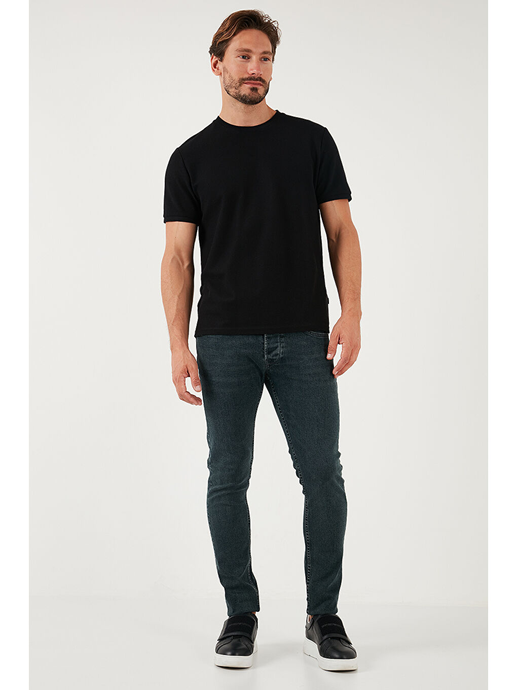 Buratti Mavi-Yeşil Pamuklu Normal Bel Slim Fit Dar Paça Erkek Jeans 1122S09NAPOLI - 1